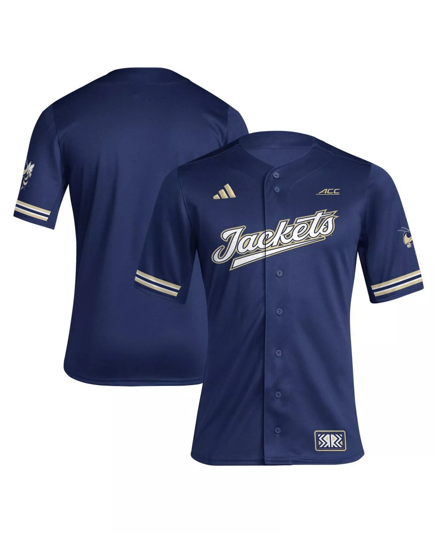 Men's Navy Georgia Tech Yellow Jackets Reverse Retro Replica Baseball Jersey - Navy - 2XL