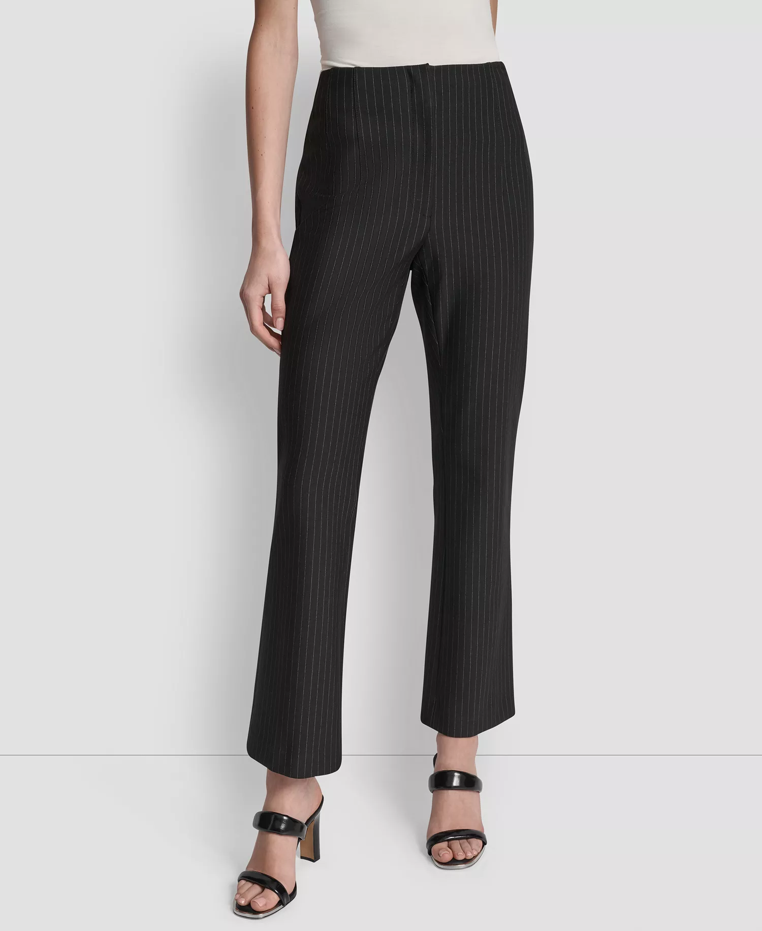 Women's Mid-Rise Pinstripe Pants - Black Pinstripe - 10