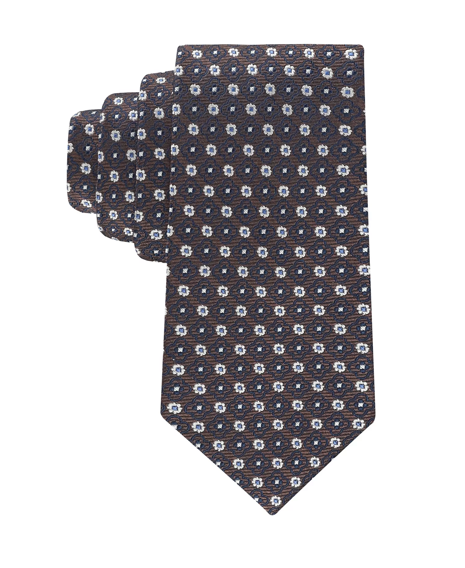 Men's Hugo Floral Medallion Pattern Classic Tie - Brown - ONE SIZE