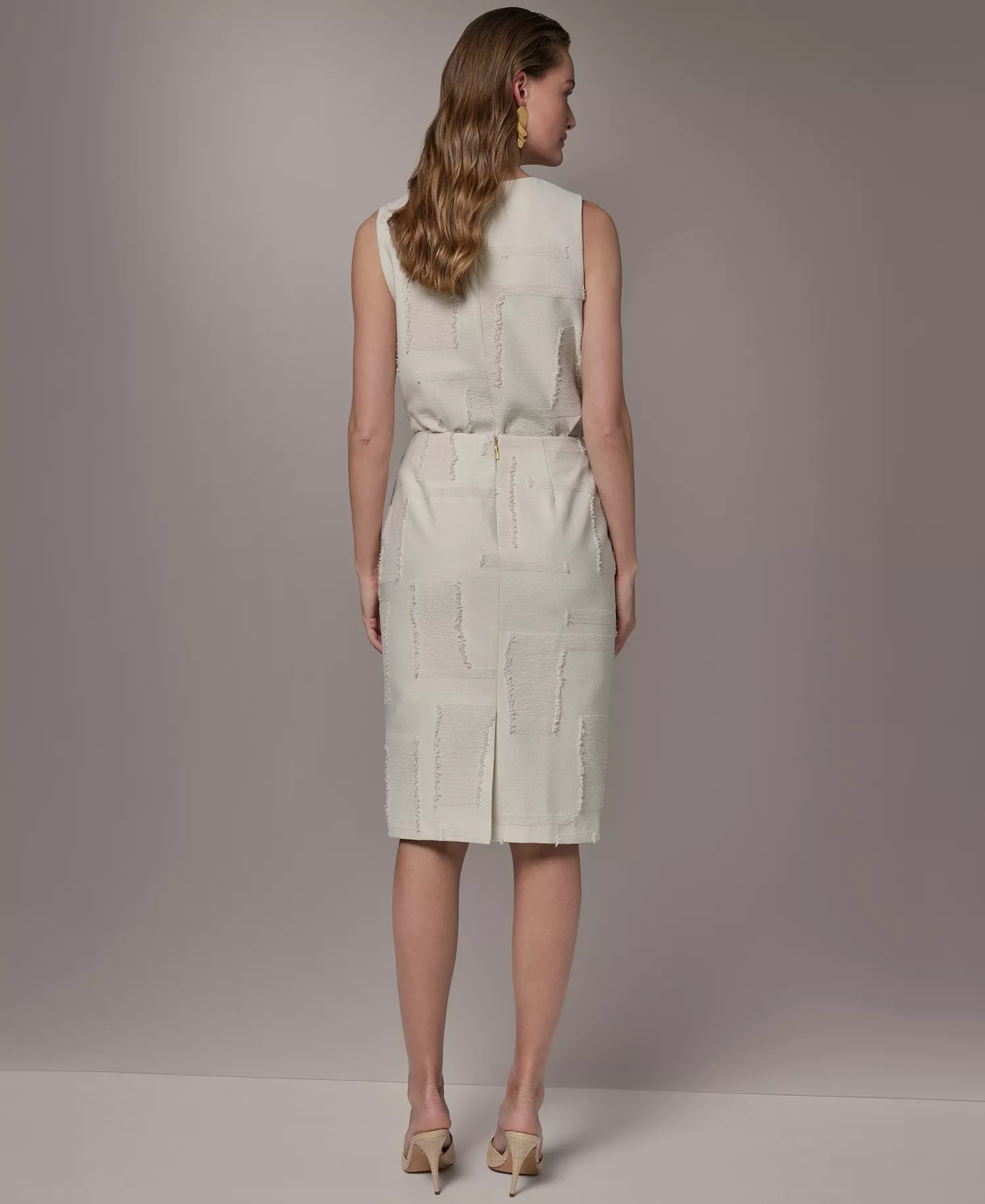 Petite Round Neck Crop Top and Pencil Skirt - Natural - 0P