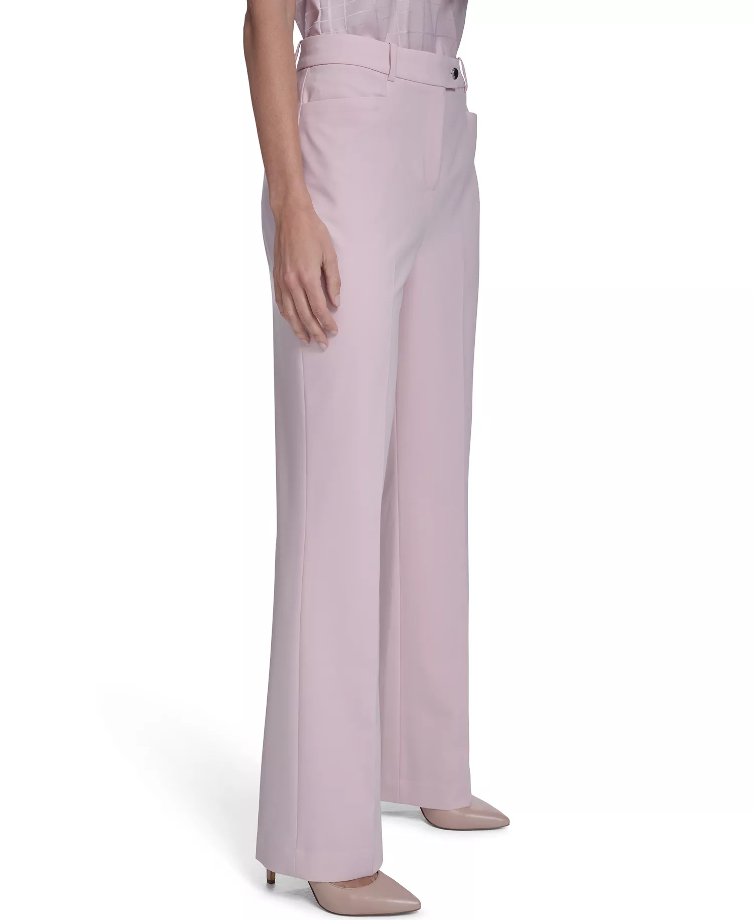 Petite Modern Straight Leg Pants - Latte/Petal Pink - 10P