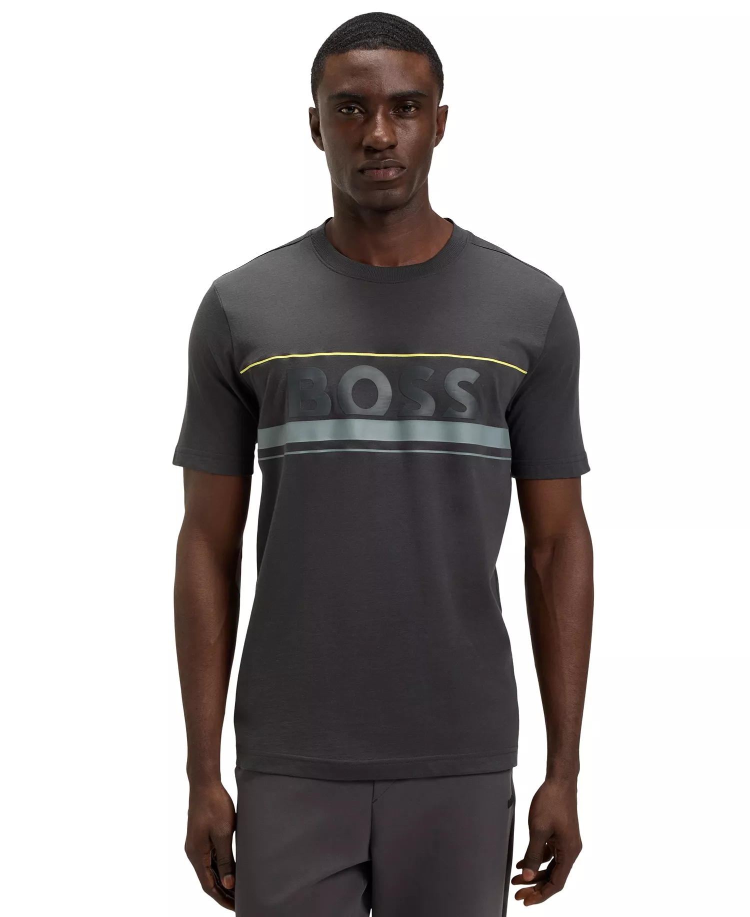 Men's Cotton-Jersey Logo T-Shirt - Dark Gray - S