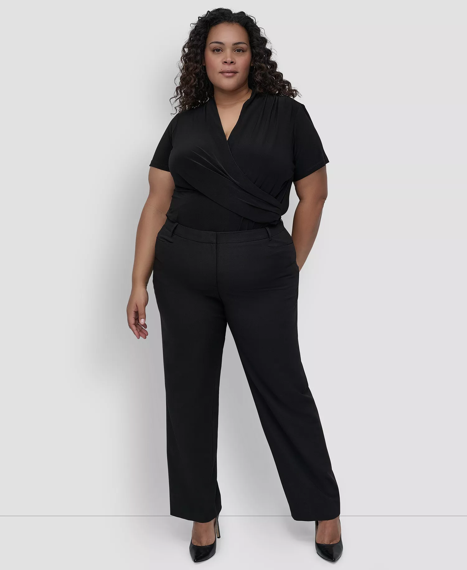 Plus Size Modern-Fit Pants - Black - 14W