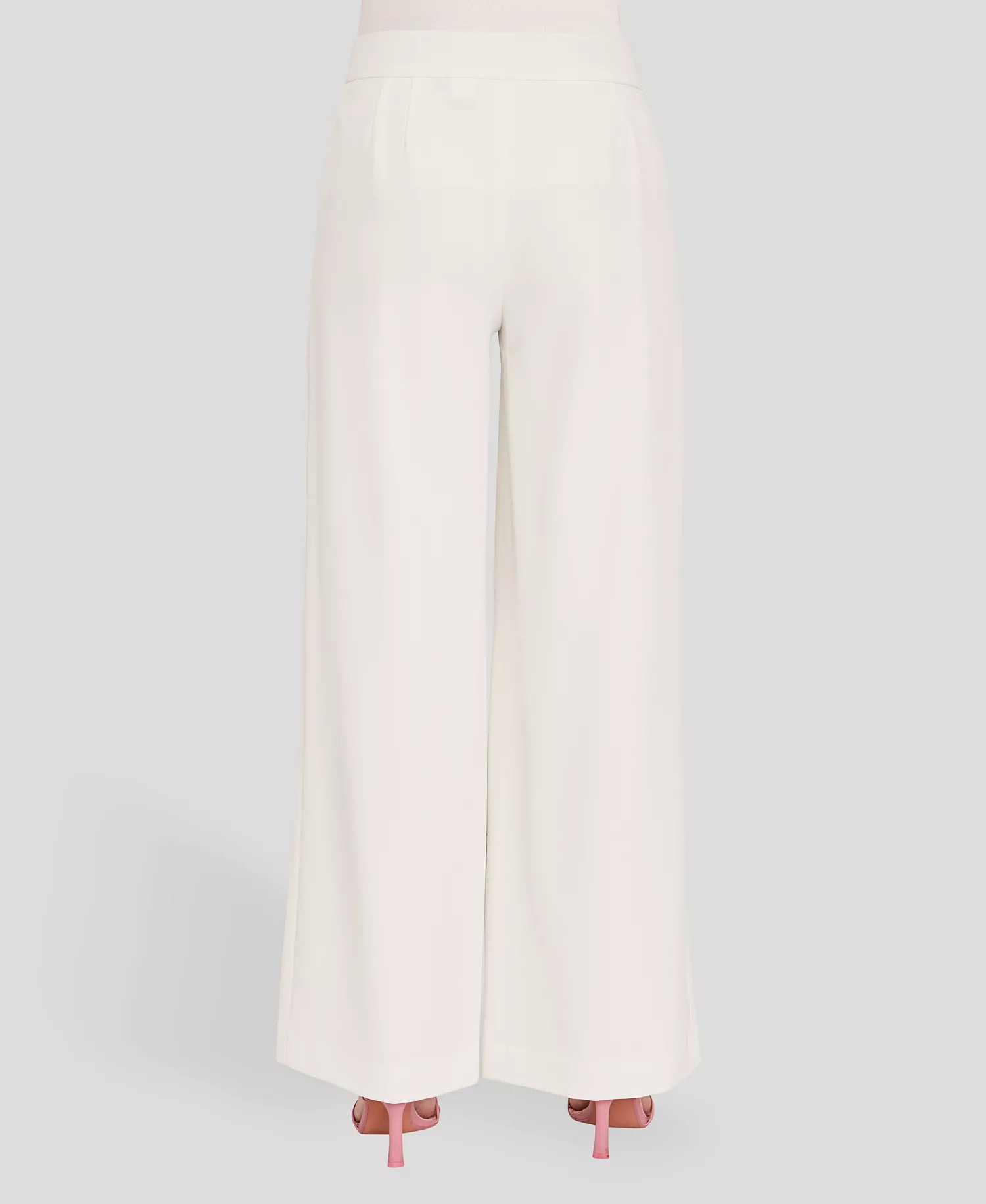 Petite Wide-Leg Mid-Rise Pants - Ivory - 10P