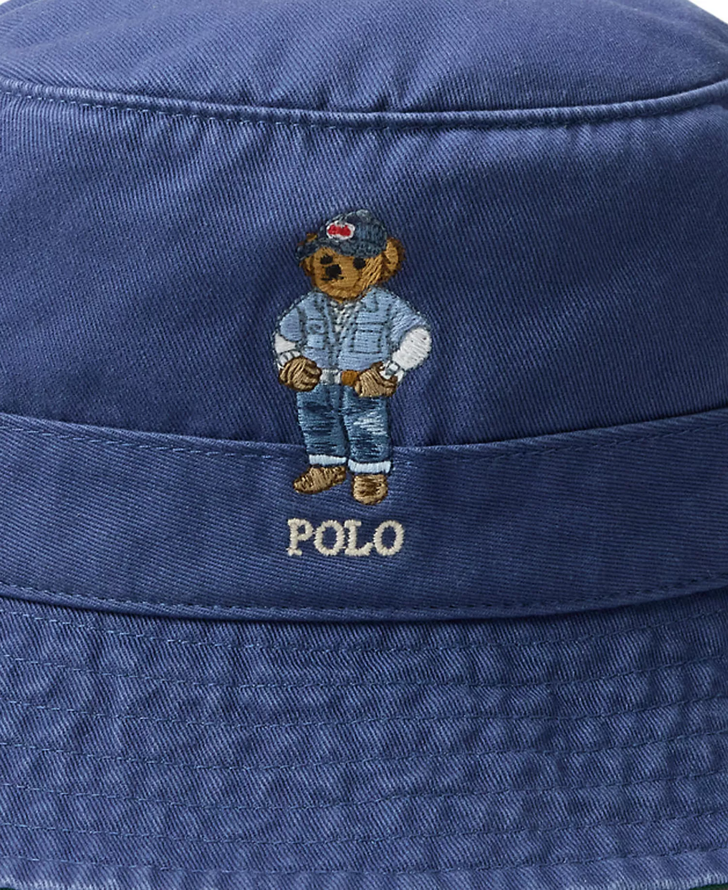 Men's Polo Bear Twill Bucket Hat - Light Navy - L/XL