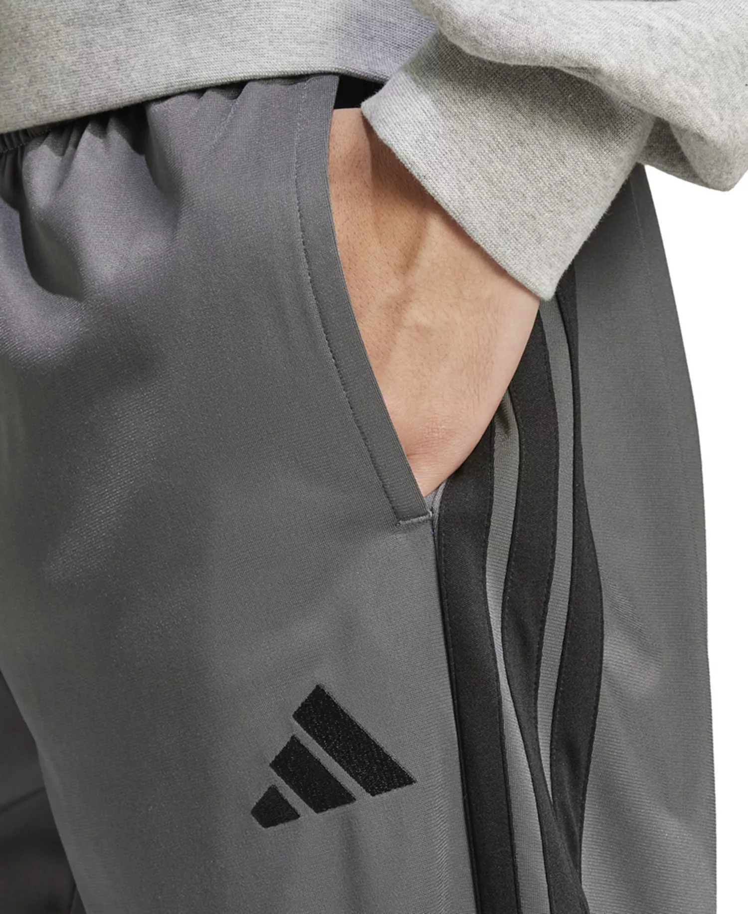 Men's 3-Stripes Regular Open Hem Track Pants - Black - 2XL