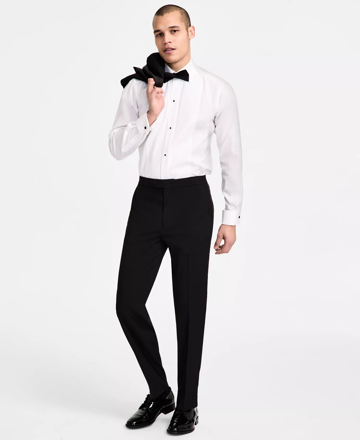 Men's Modern-Fit Stretch Tuxedo Suit  - Black - 36R
