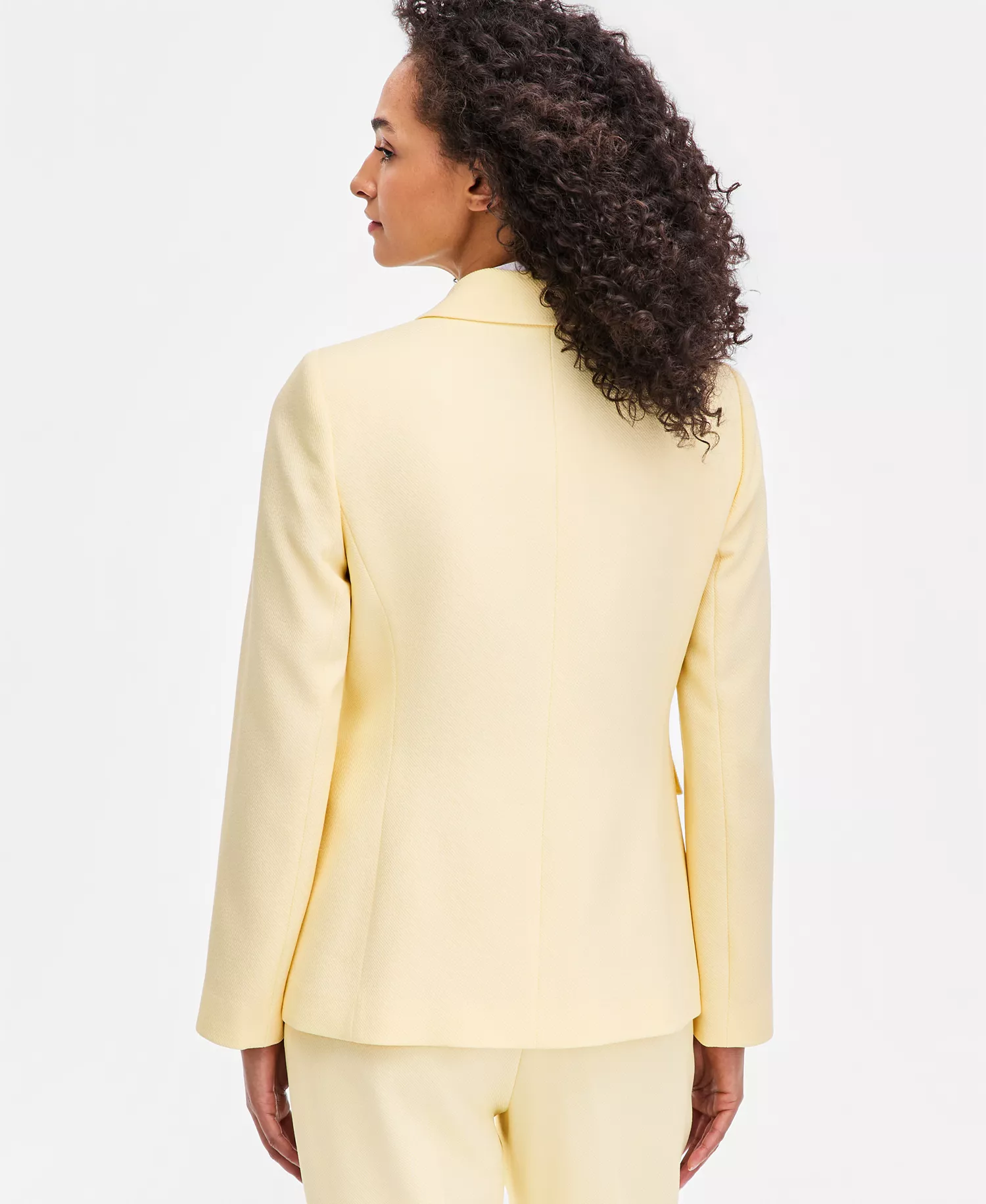 Petite One-Button Padded Blazer - Buttercup - 10P