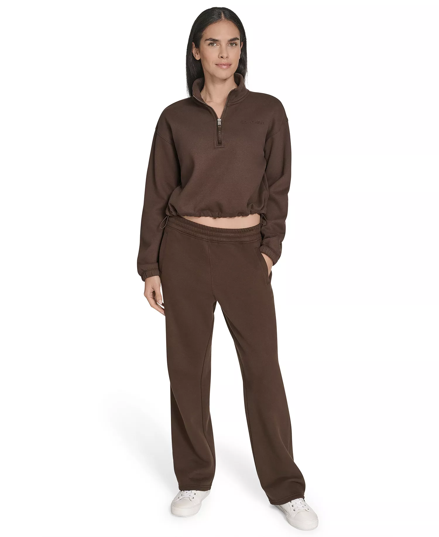 Women's Performance Half-Zip Pull-On Sweatshirt - Brown Cork - 2XL