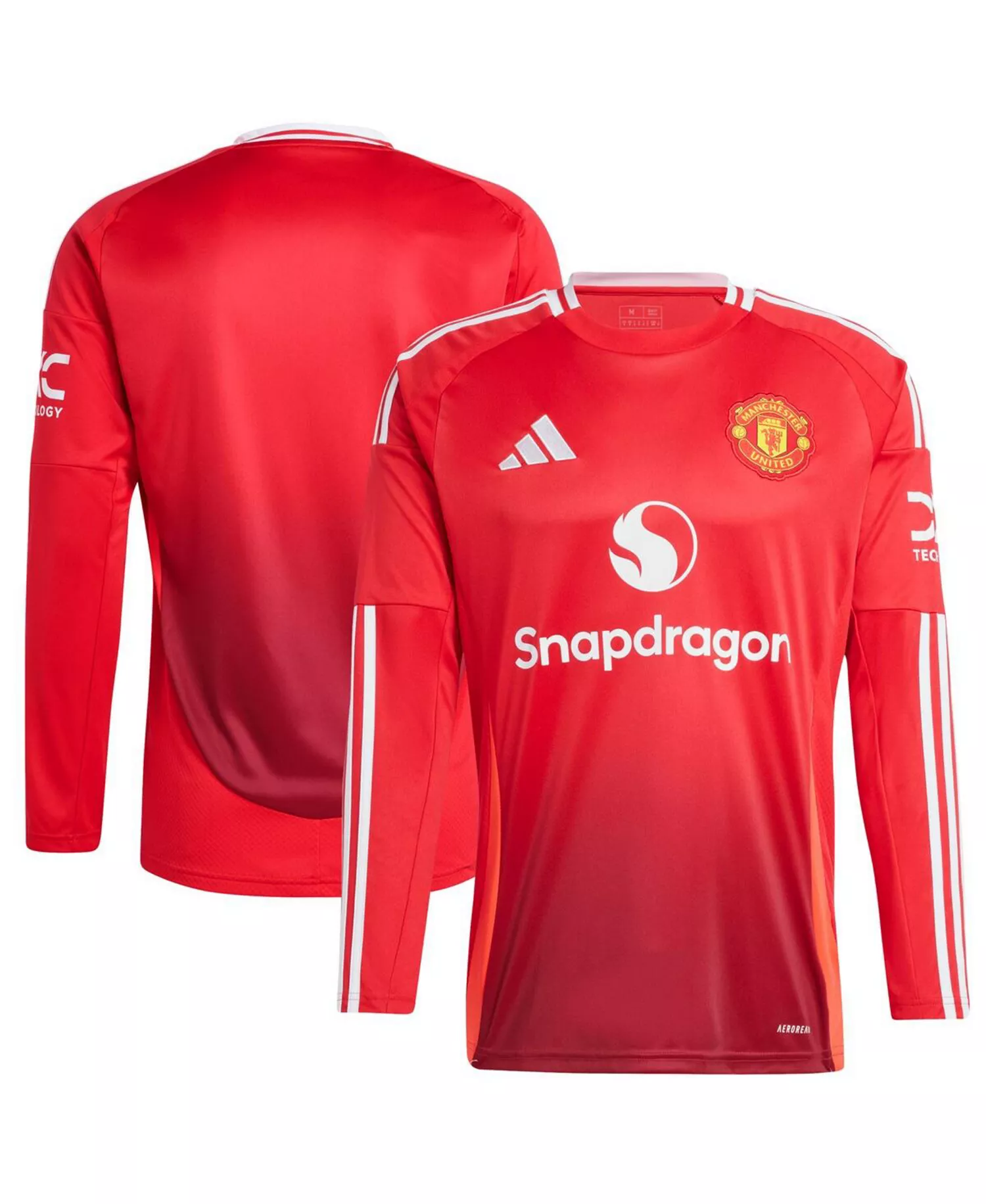 Men's Red Manchester United 2024/25 Home Long Sleeve Replica Jersey - Red - XL