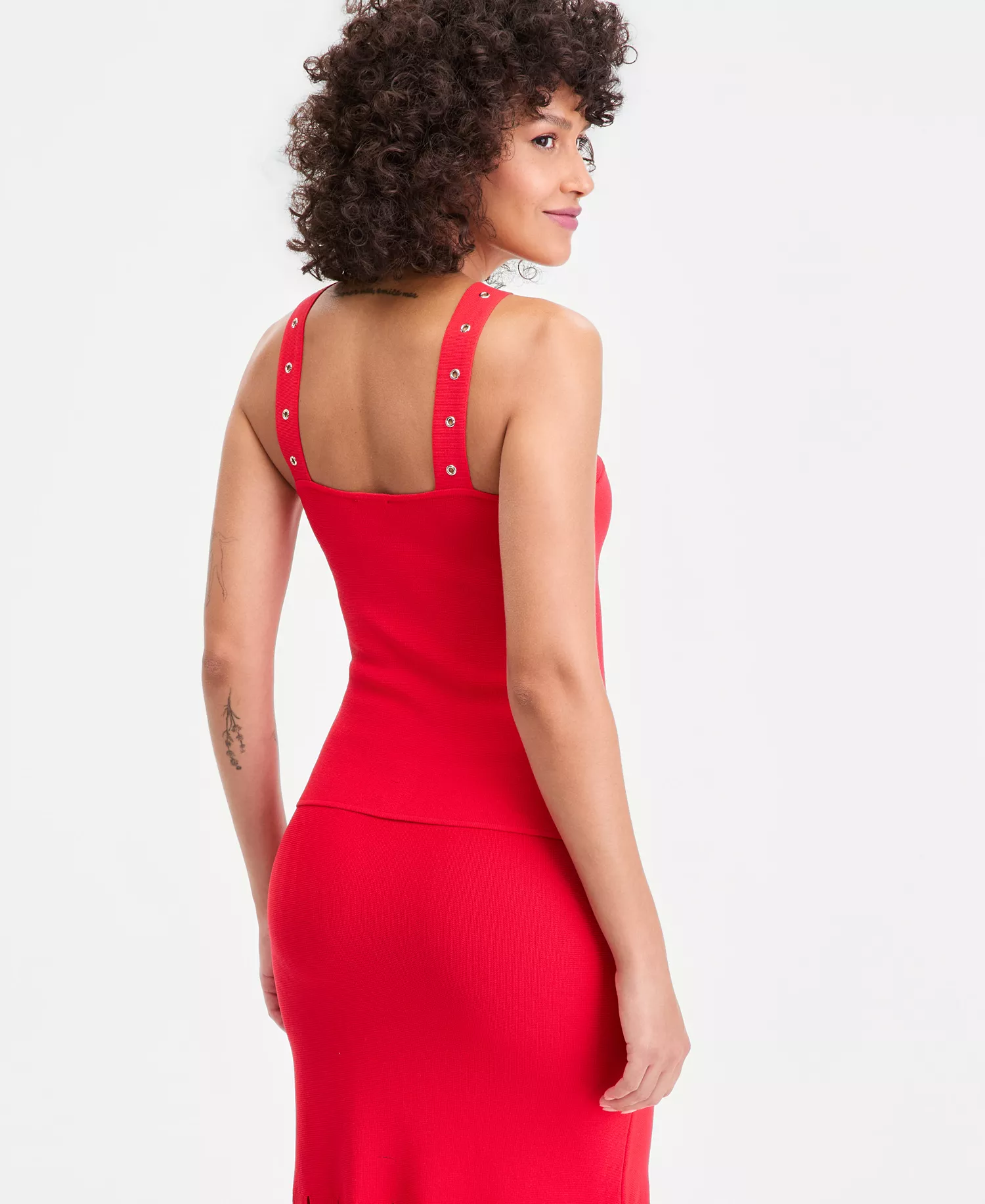 Women's Grommet Sweater Tank - Cherry Flame - L