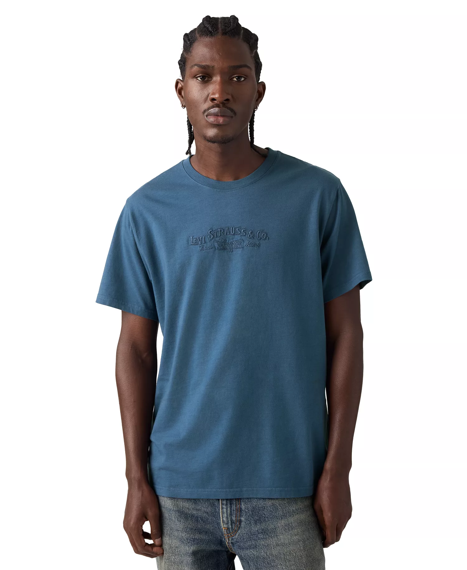 Men's Relaxed-Fit Logo Graphic T-Shirt - Blue - 2XL