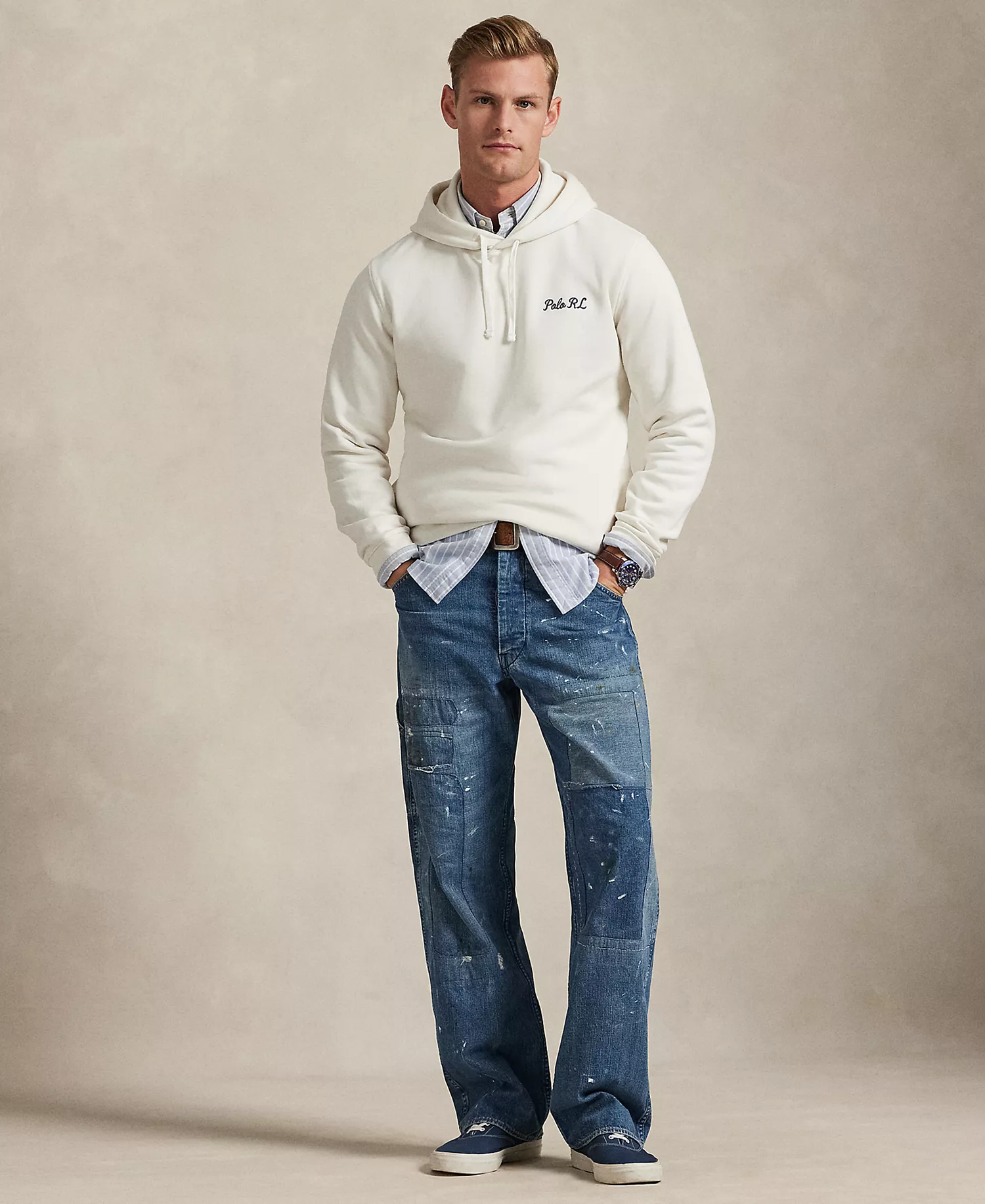 Men's Polo Bear Fleece Hoodie Sweatshirt - Nevis - 2XL