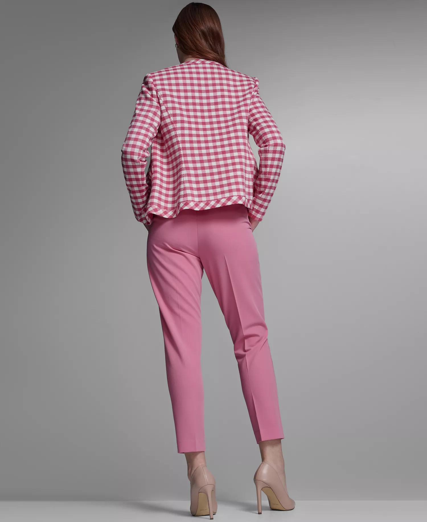 Women's Houndstooth Band Long-Sleeve Jacket - Pink Tulip Multi - 0