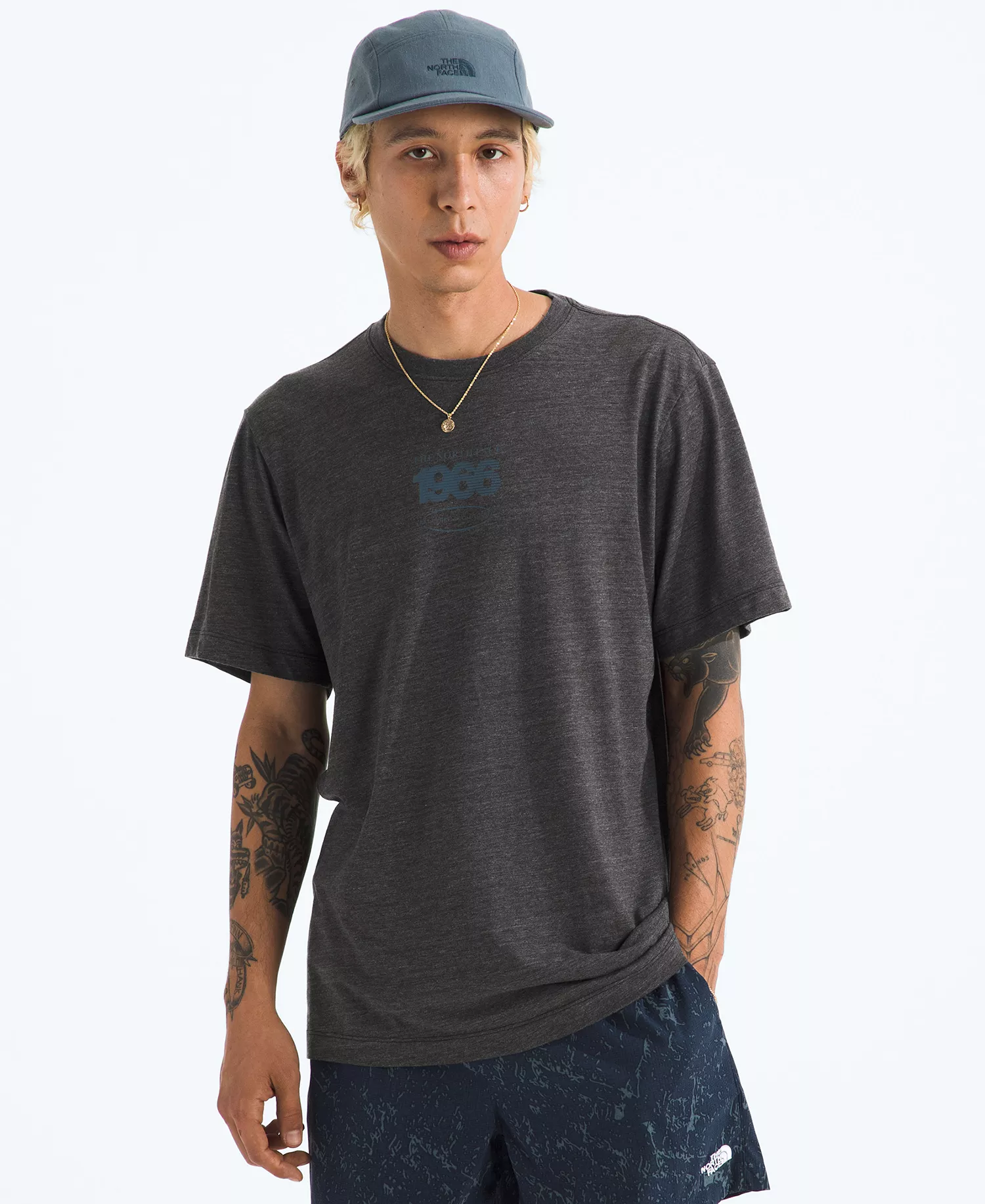 Men's Tri-Blend Logo Play Short-Sleeve T-Shirt - Black White Heather - 2XL