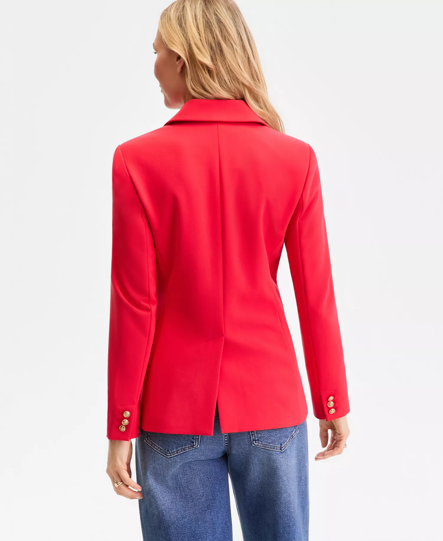 Women's Double-Breasted Blazer, Exclusively at Macy's - Cherry Flame - L