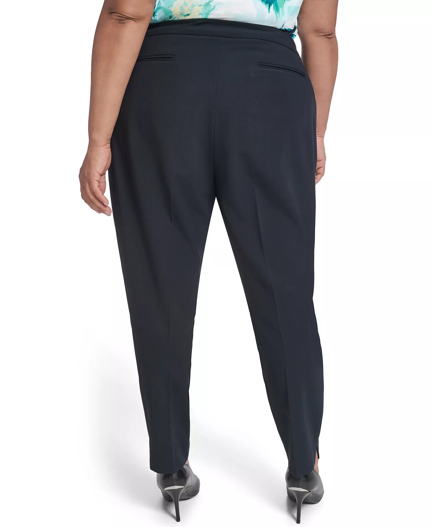 Plus Size Mid-Rise Slim Leg Pant - Navy - 14W