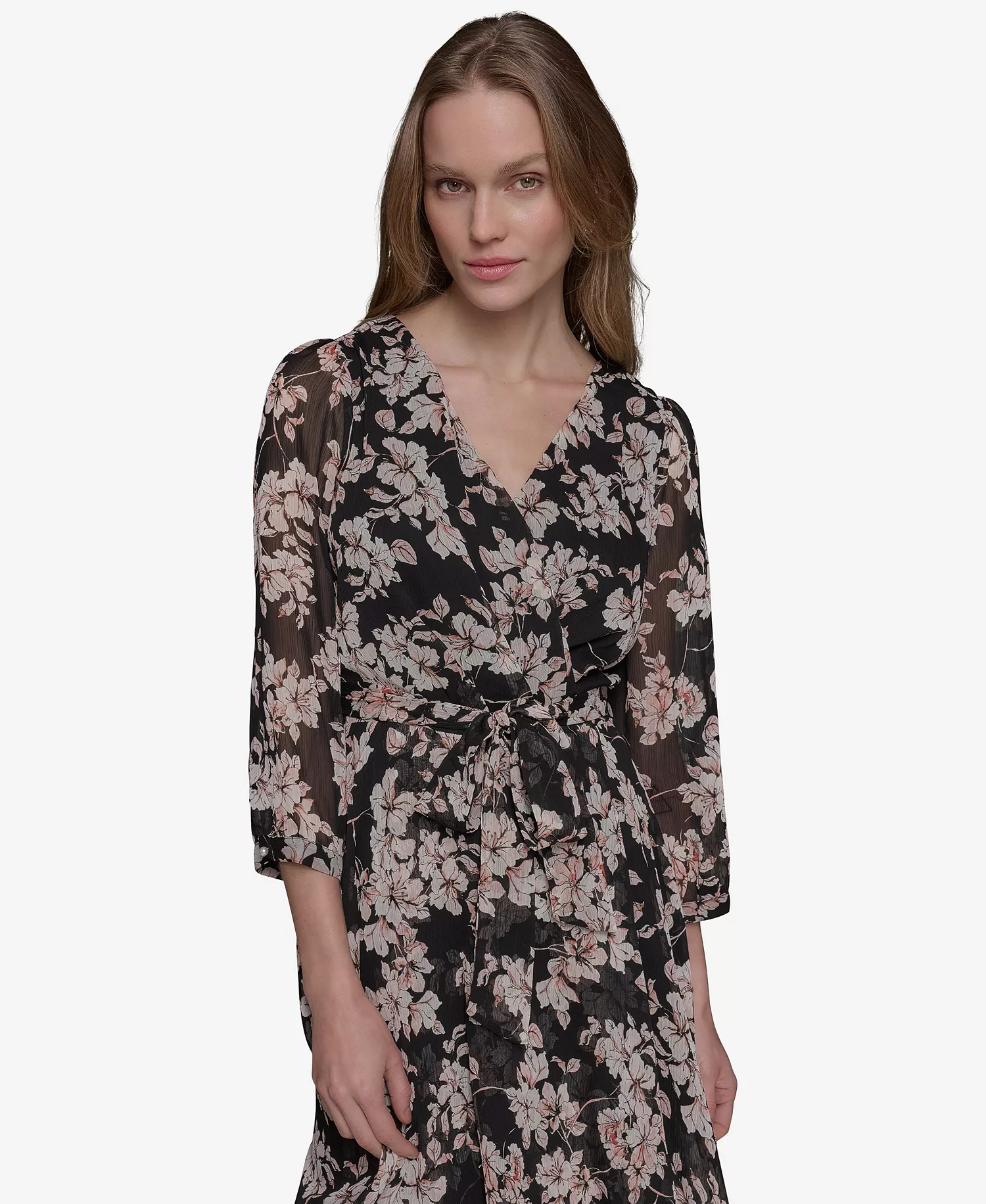 PRINTED CHIFFON FLOR - BLACK MULTI - 0