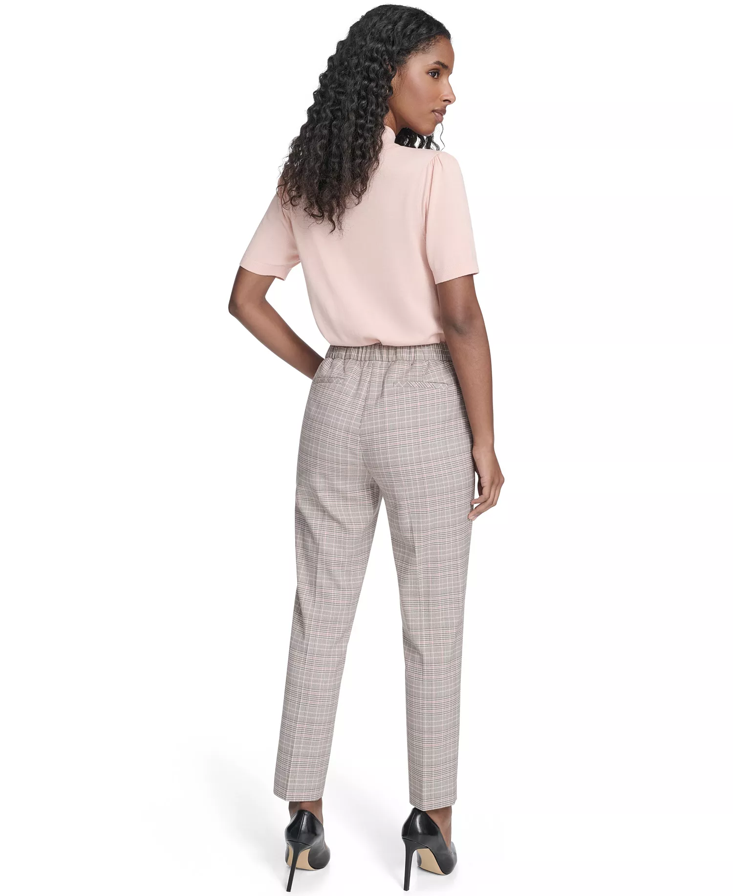 Women's Plaid Sloane Ankle Pants - Pale Pink Multi - 0