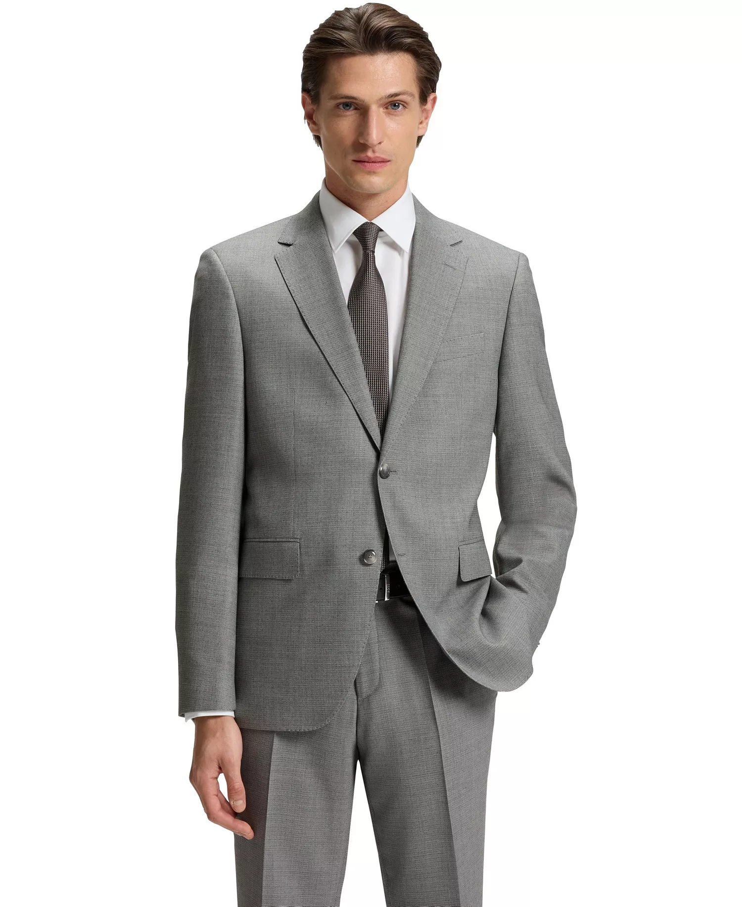 Men's 2-Piece Regular Fit Suit - Silver - 38R