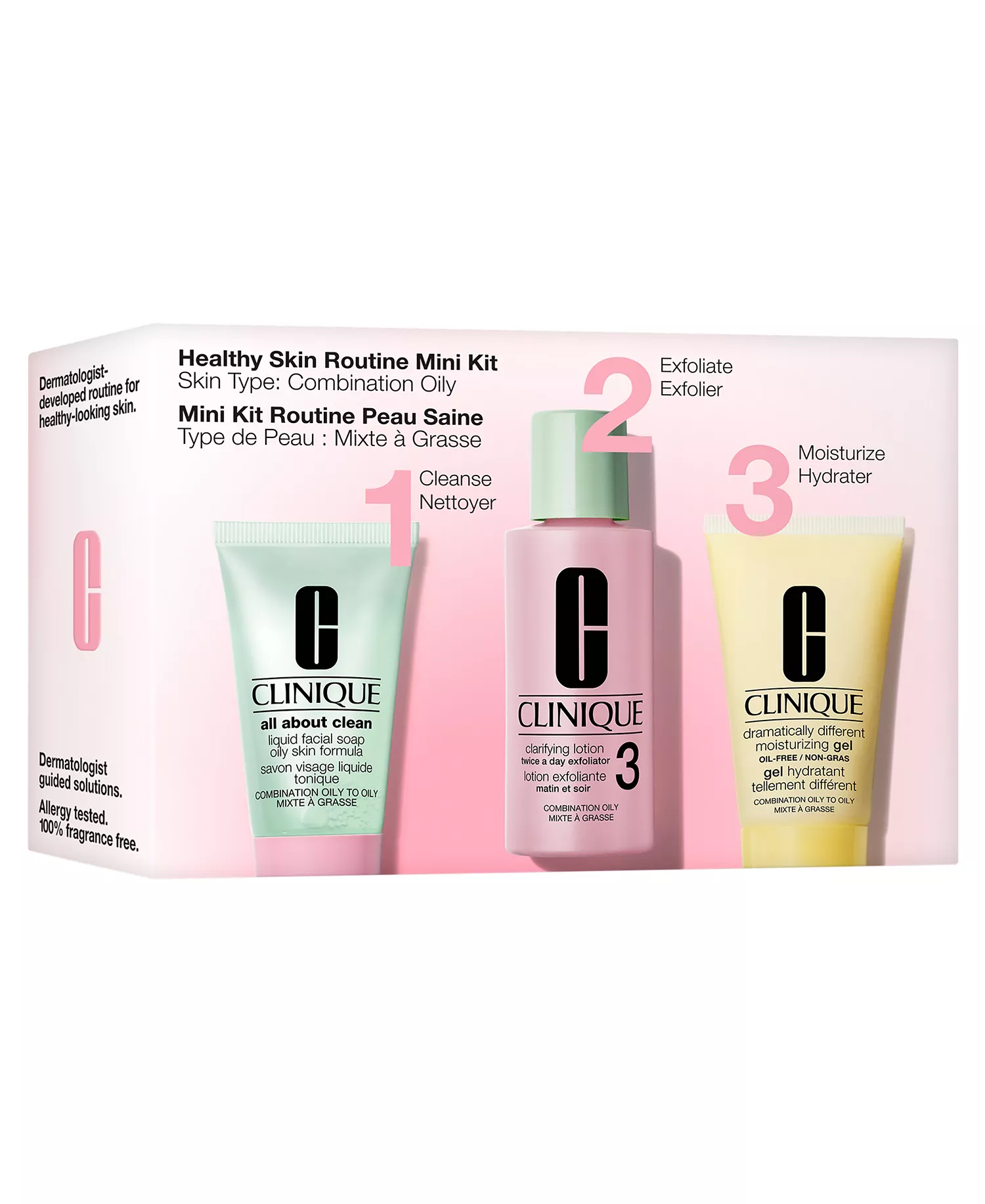 3-Pc. Healthy Skin Routine: Mini 3-Step Skincare Set For Combination Oily Skin  - No Color - No Size