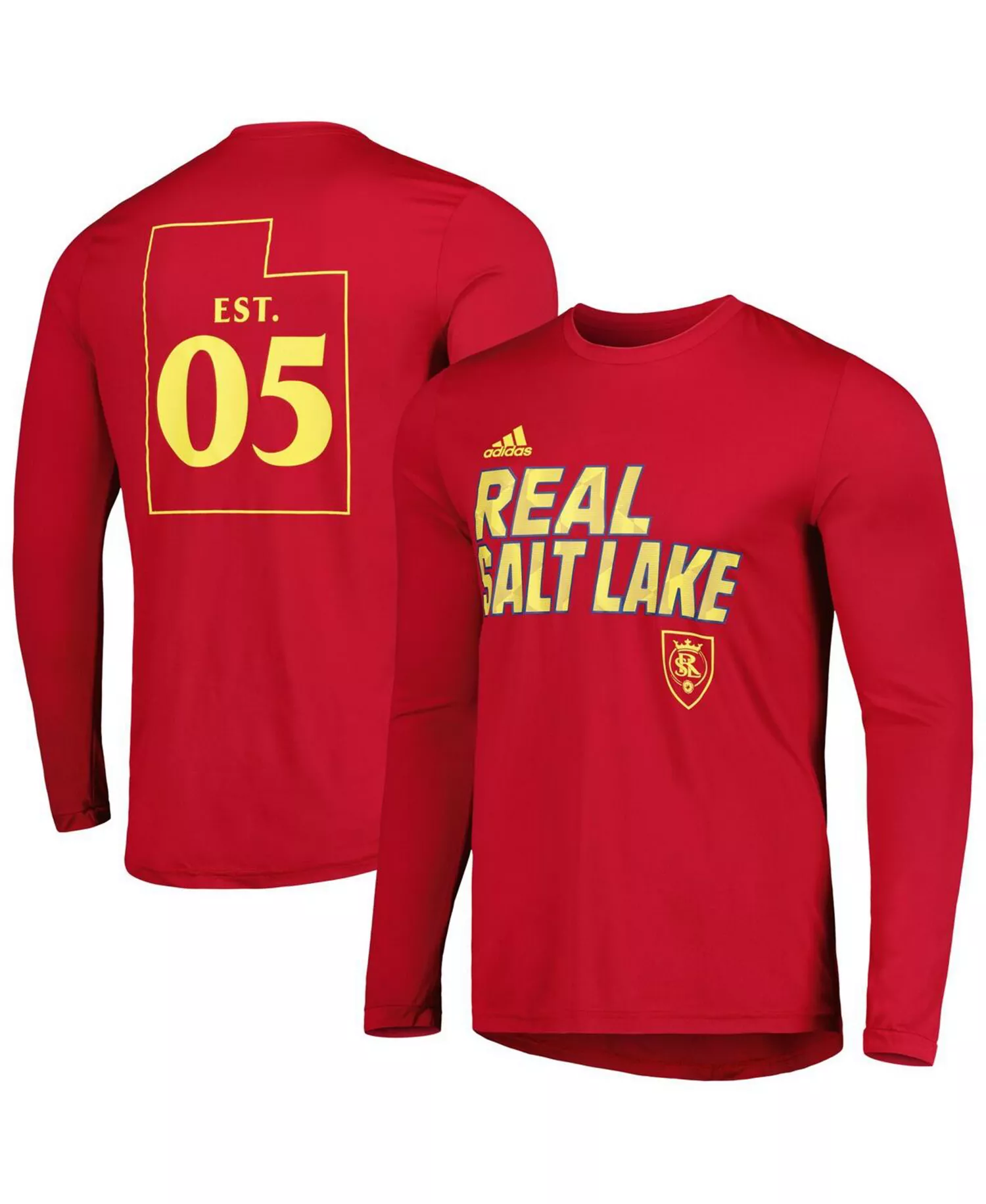 Men's Red Real Salt Lake Jersey Hook AEROREADY Long Sleeve T-shirt - Red - L