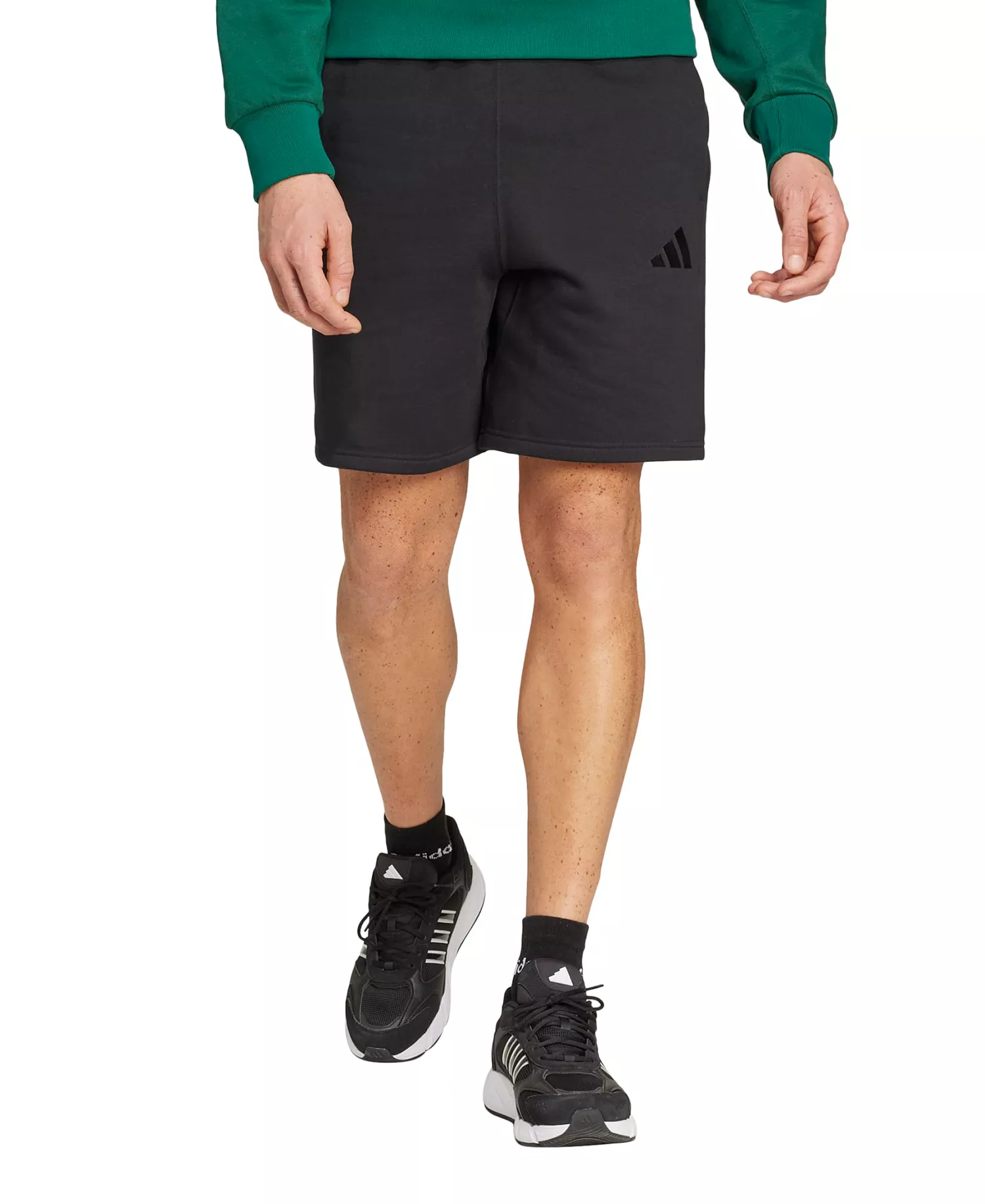 Men's Regular Fit Fleece Shorts - Black - S