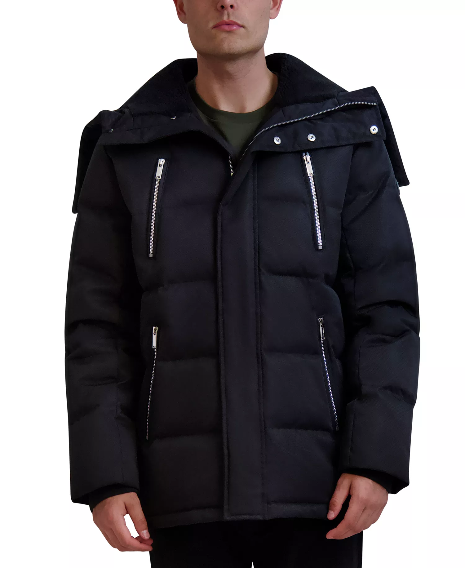 Men's Heavyweight Quilted Parka - Black - 2XL