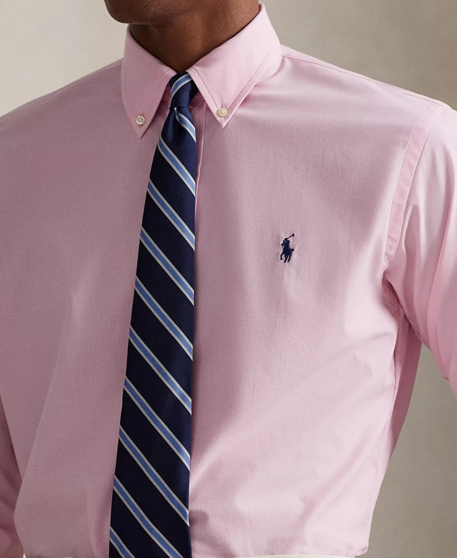 Men's Classic-Fit Stretch Poplin Shirt - Beldaire Pink White - 2XL