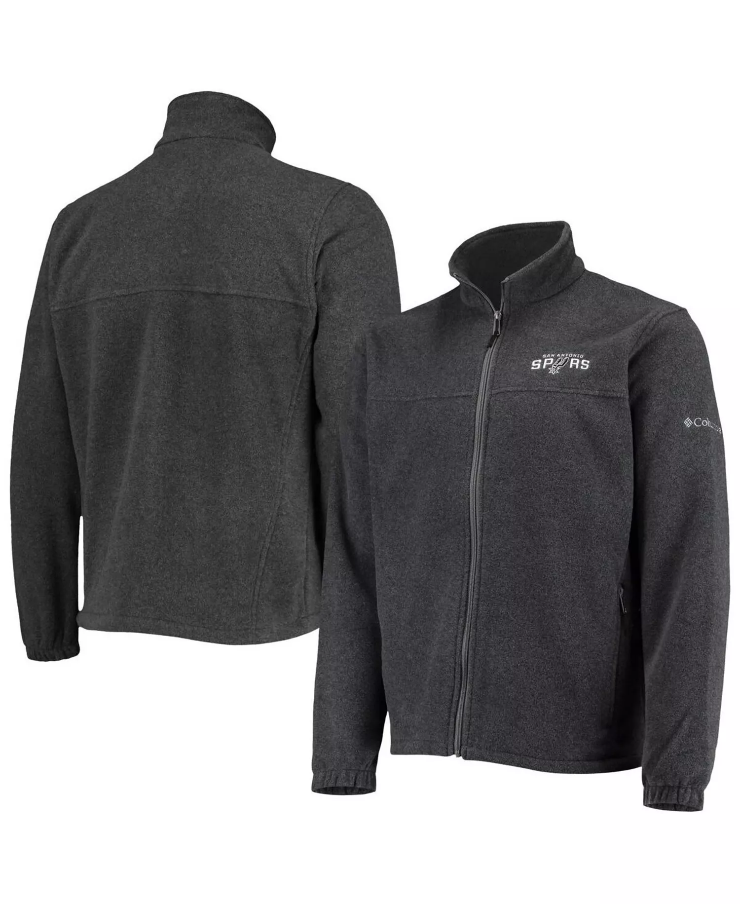 Men's San Antonio Spurs Heathered Charcoal Flanker Full-Zip Jacket - Heathered Charcoal - Small