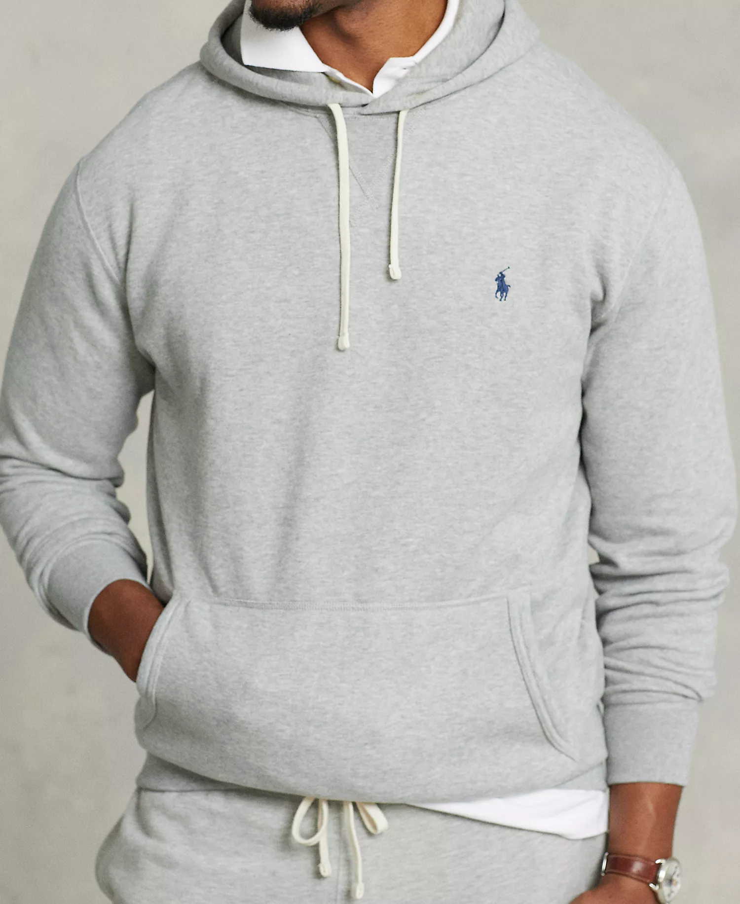 Men's Big & Tall Fleece Hoodie - Andover Heather - 2LT