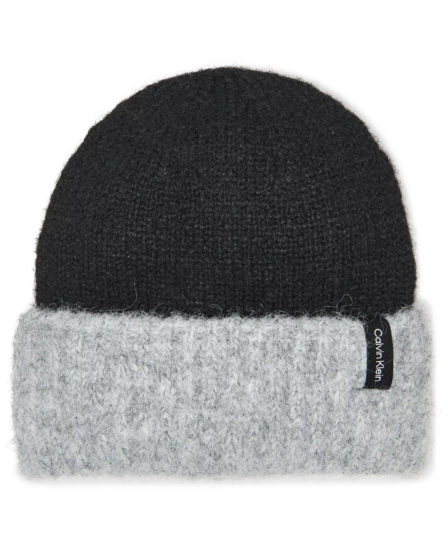 Color Block Knit Beanie - Heather Mid Gray - OS
