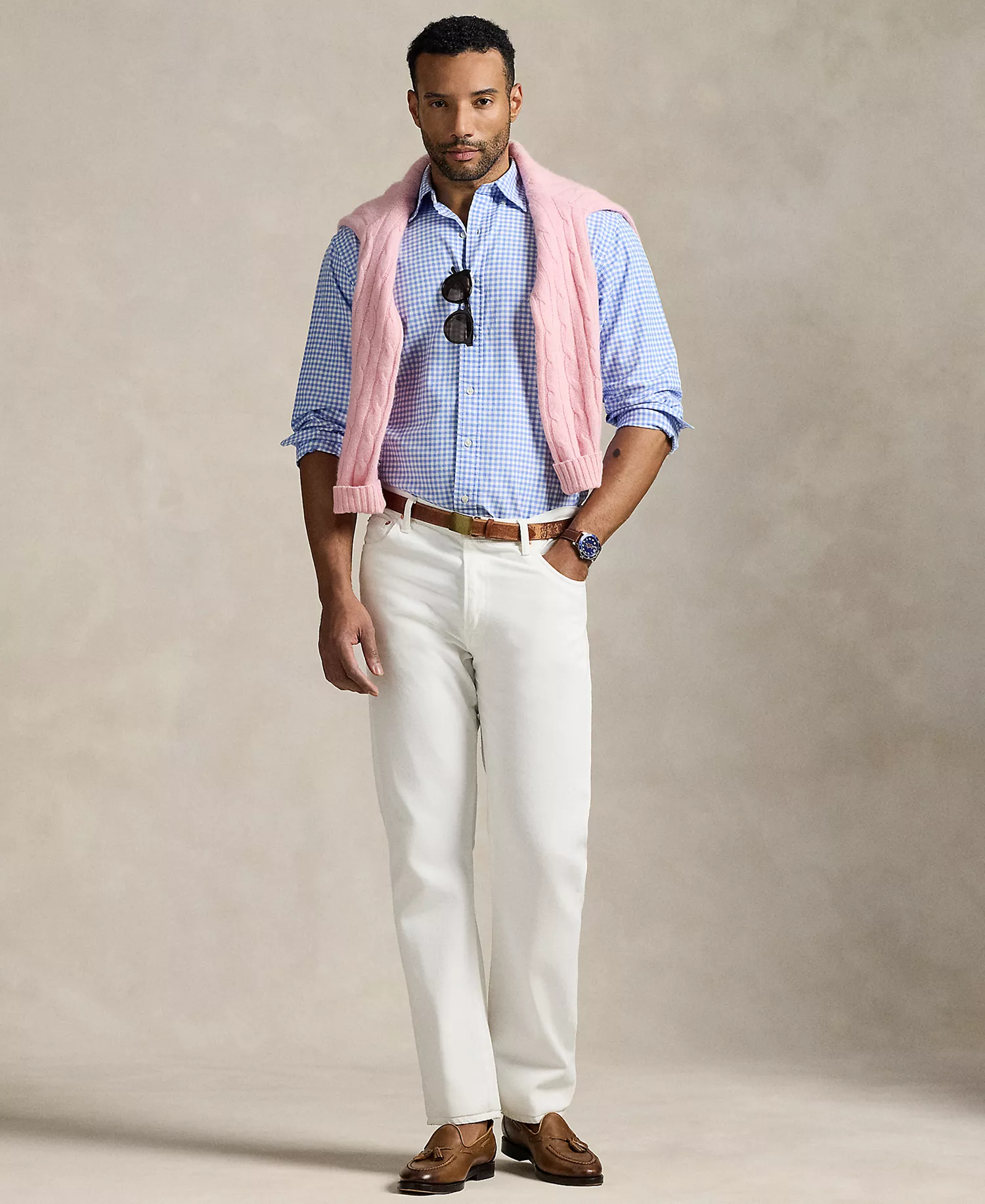 Men's Big & Tall Iconic Oxford Shirt - Light Blue/White - 2LT