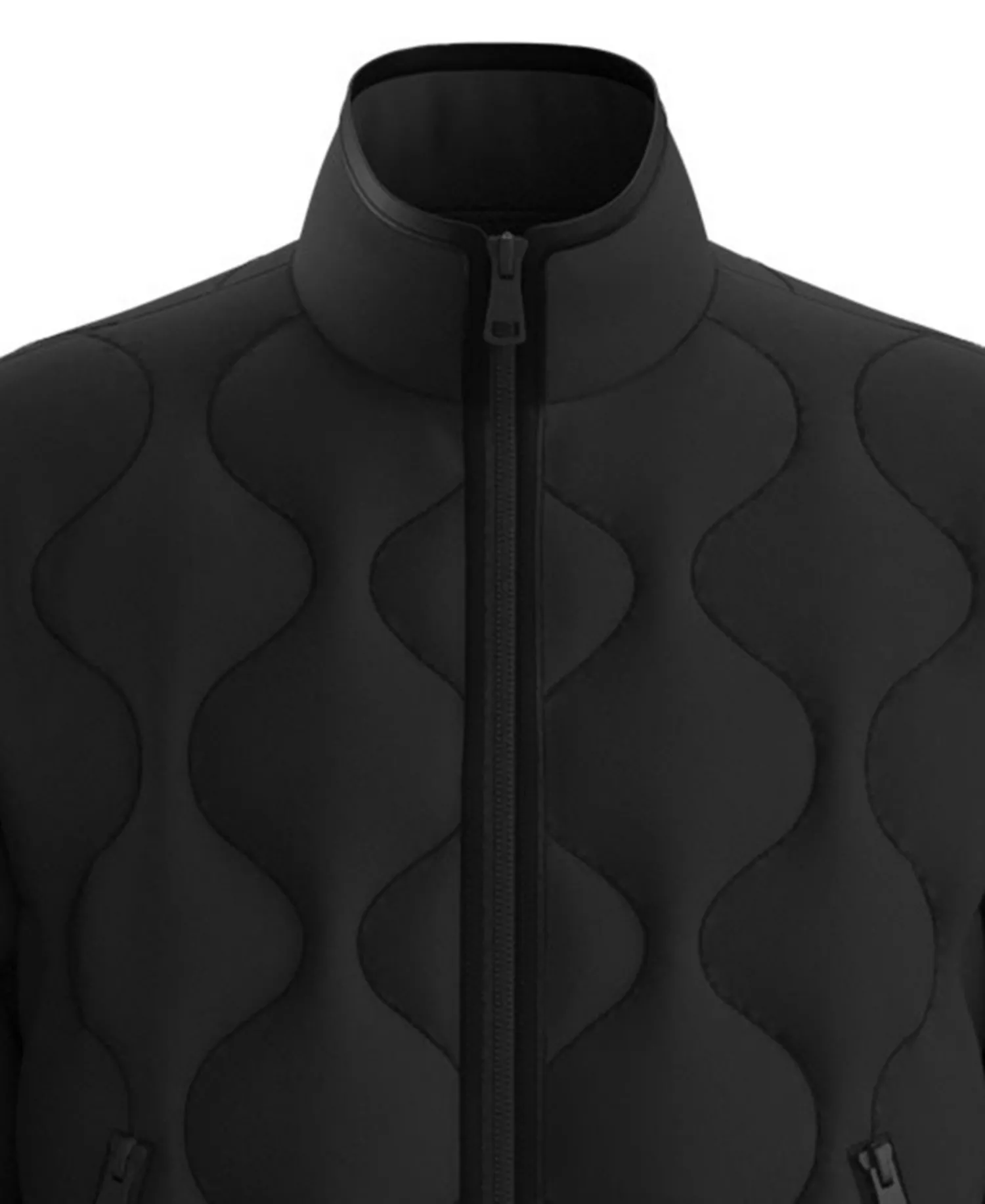 Men's Quilted Long-Sleeve Jacket - Black - L