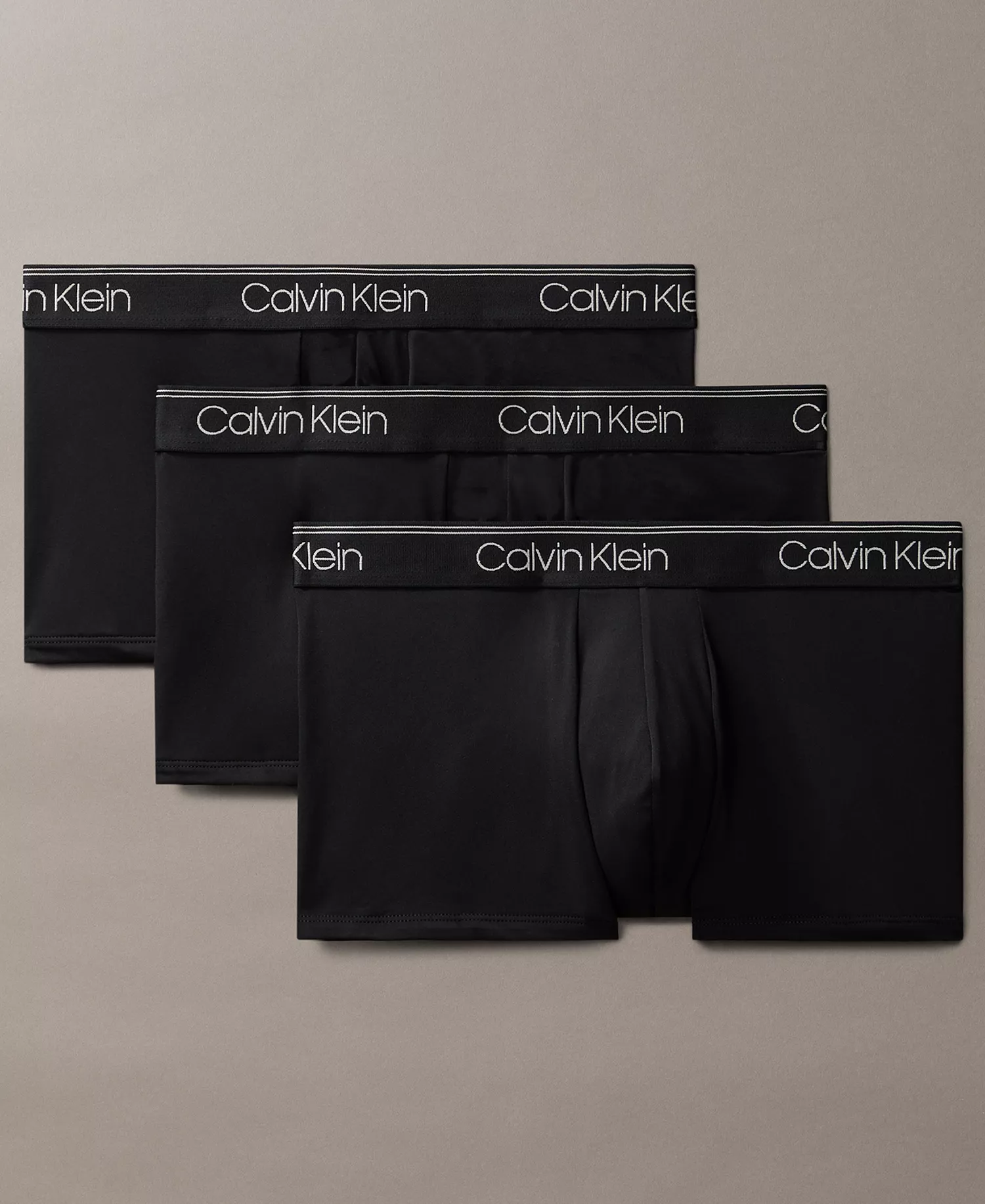 Men's 3-Pack Microfiber Stretch Low-Rise Trunk Underwear - Black - M