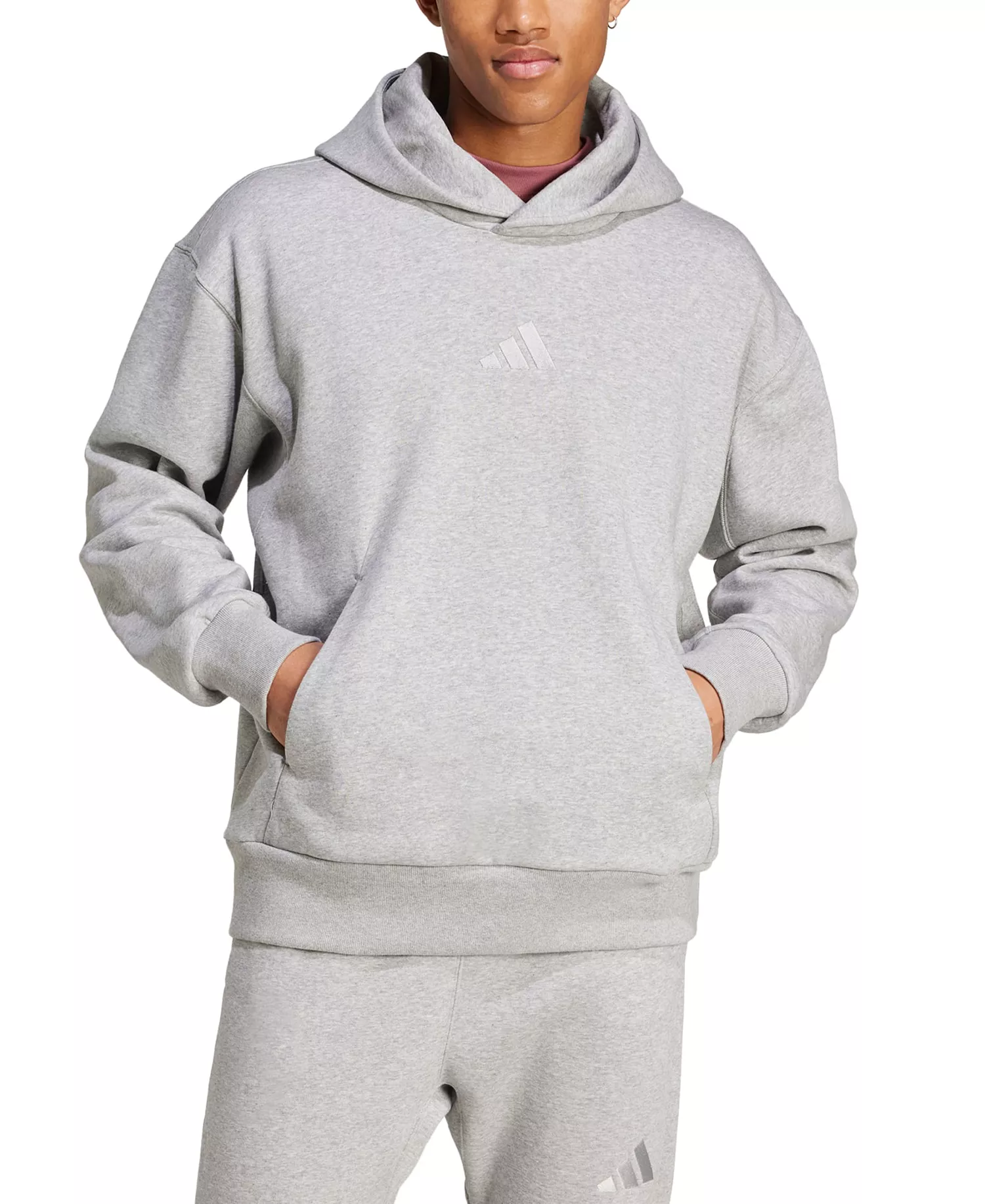 Men's Fleece Hooded sweatshirt - Gray heather - L