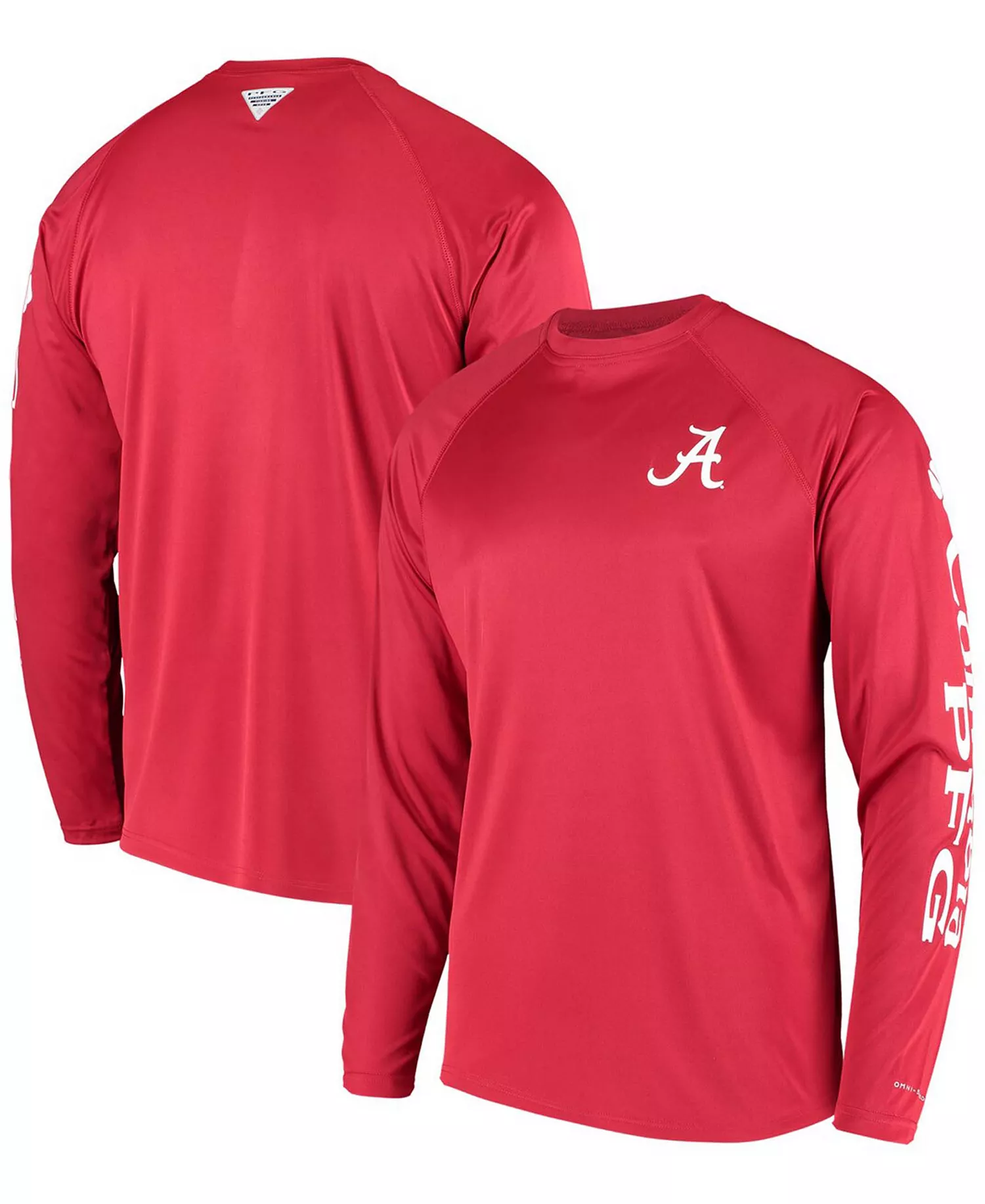 Men's PFG Crimson Alabama Crimson Tide Terminal Tackle Omni-Shade Long Sleeve T-shirt - Crimson - M