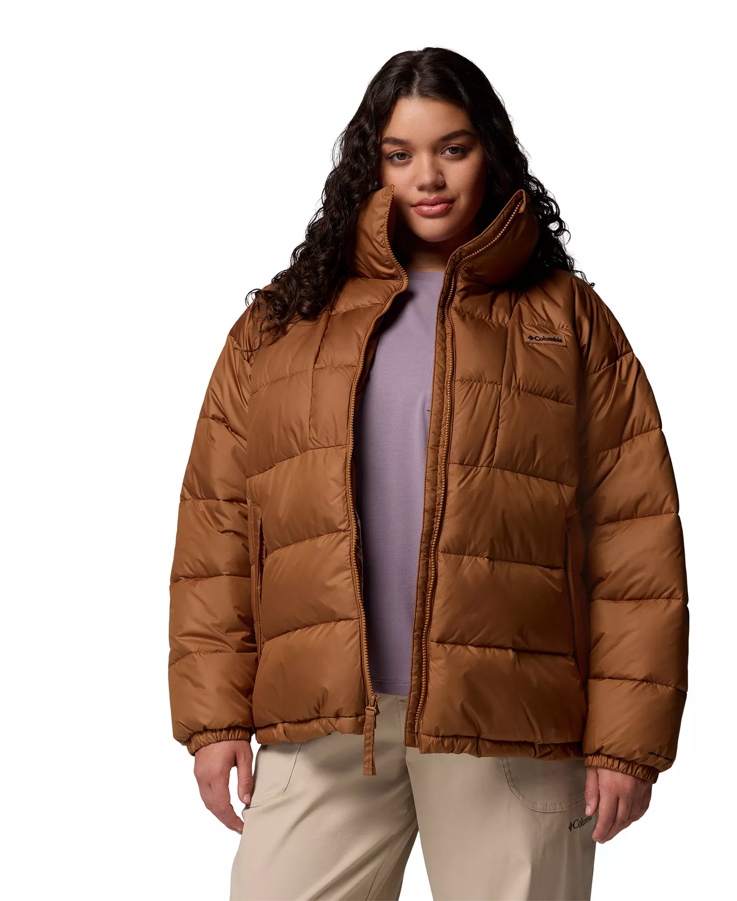 Plus Pike Lake Puffer Jacket - Camel Brown - 2X