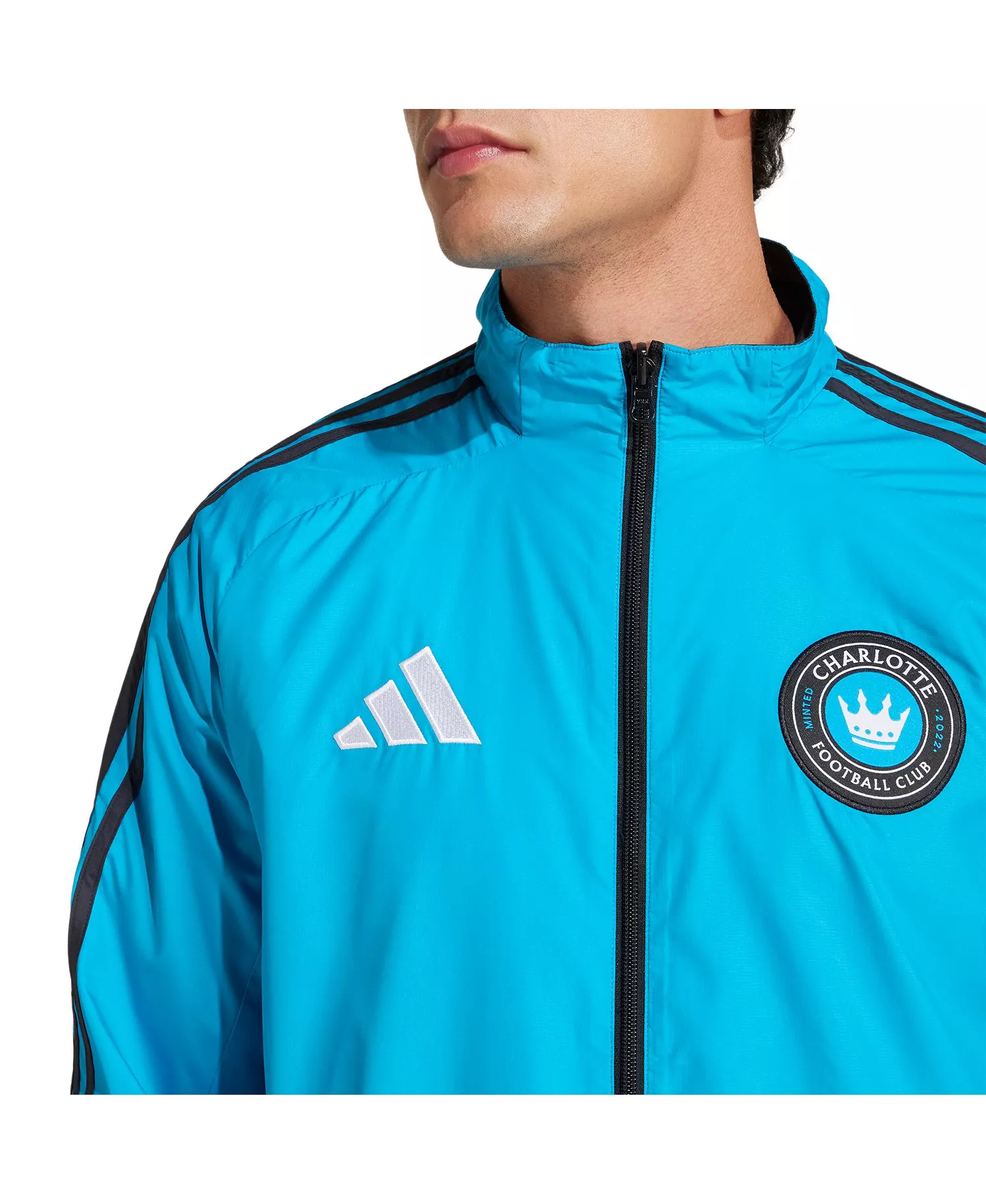 Men's Blue/Black Charlotte FC 2025 Anthem Reversible Full-Zip Jacket - Blue, Black - 2XL