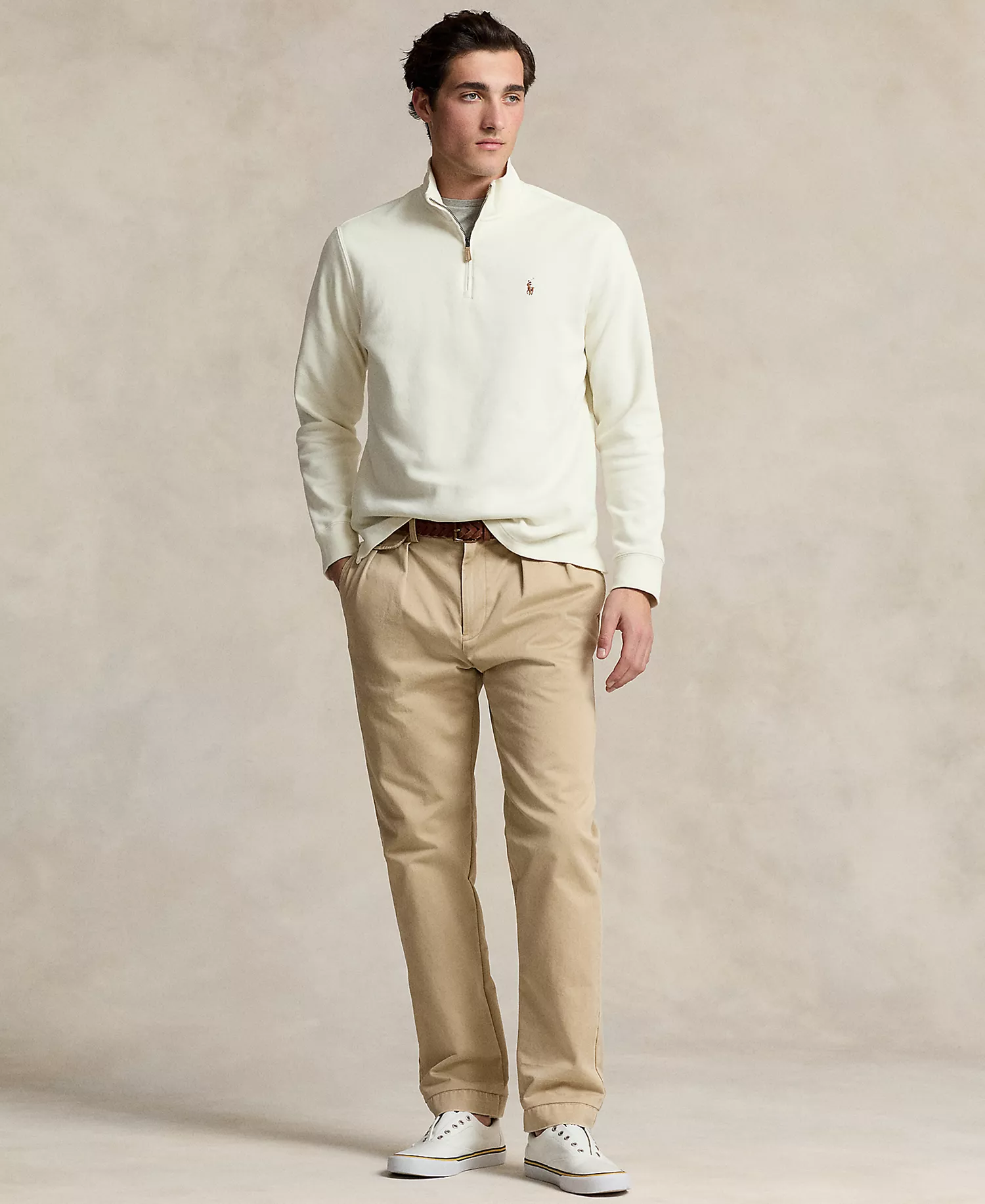 Men's Estate-Rib Cotton Quarter-Zip Pullover - Andover Heather - 2XL