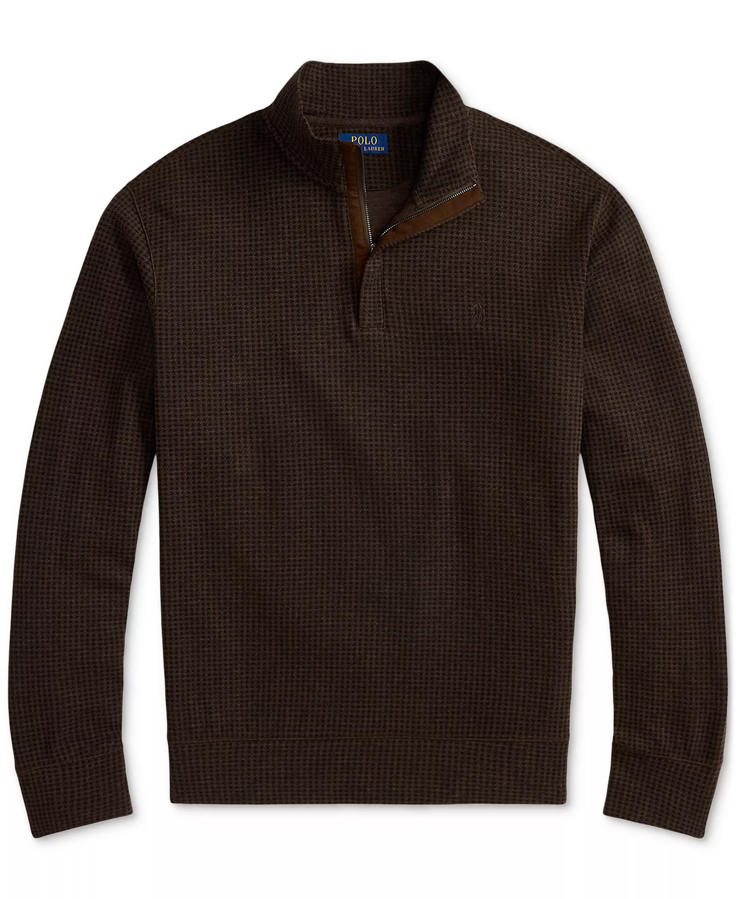 Men's Houndstooth Luxury Jersey Pullover - Alpine Brown Htr Dogtooth - 2XL