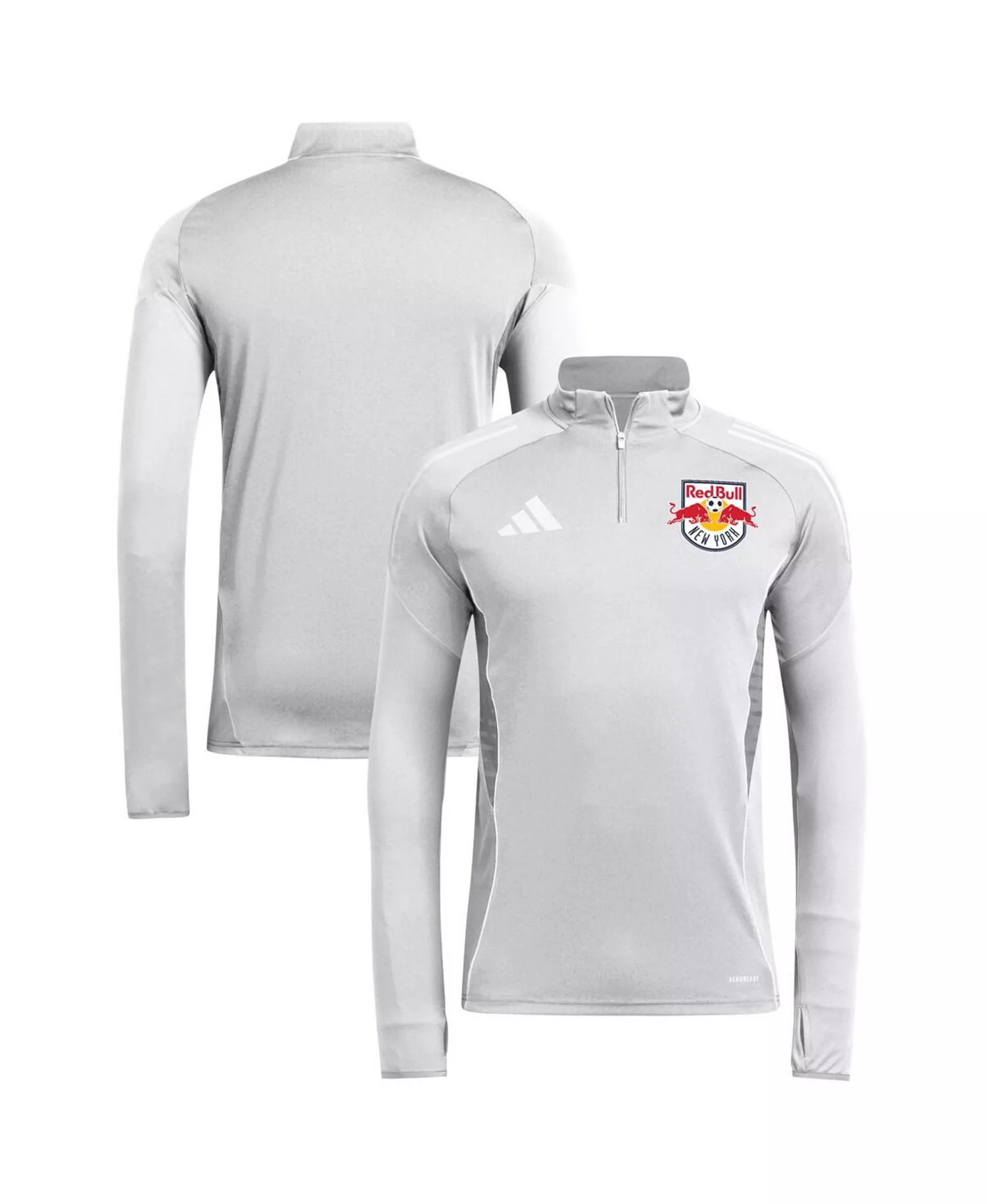 Men's Silver New York Red Bulls 2025 Quarter-Zip Long Sleeve Training Top - Silver - XL