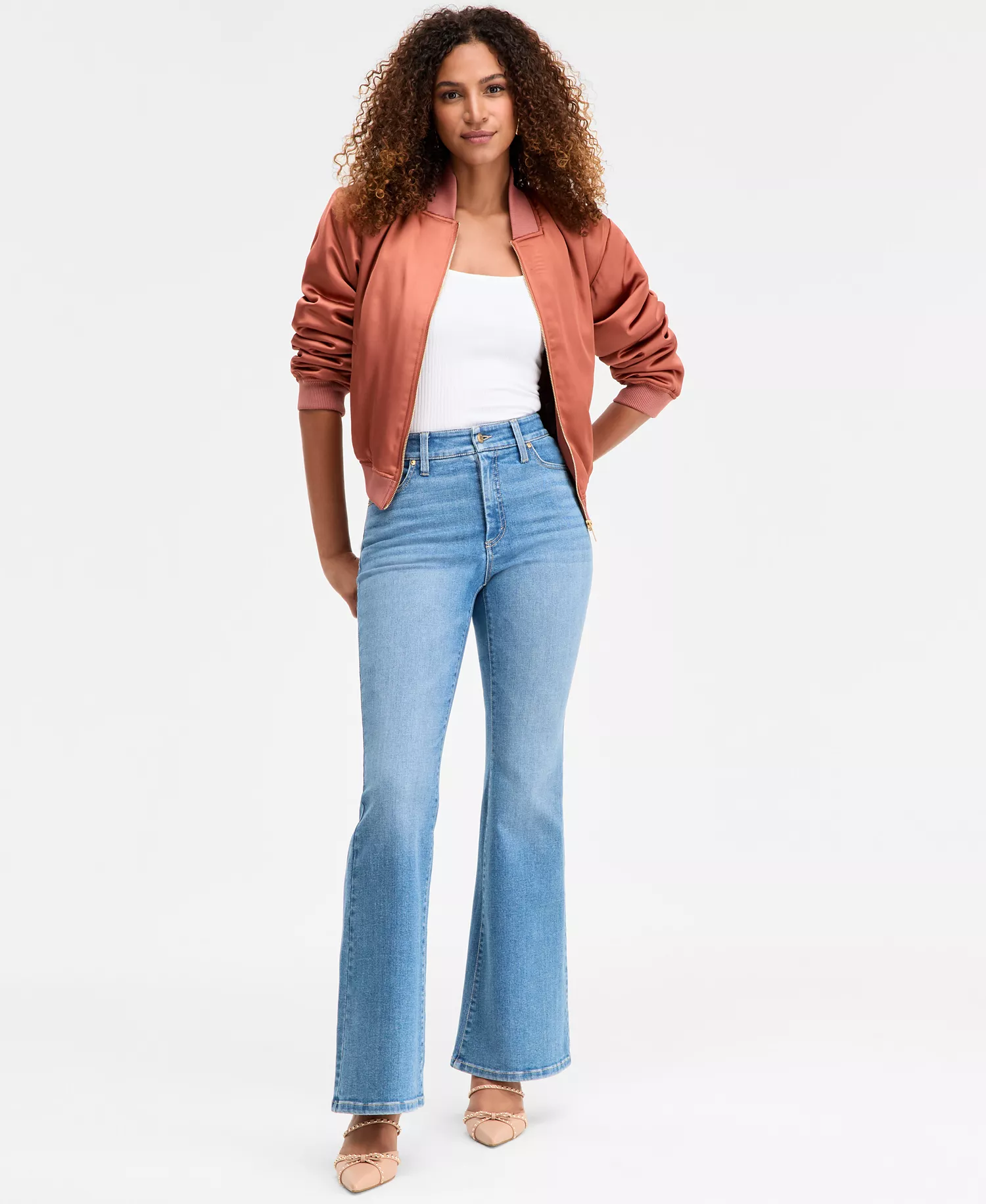 Women's High-Rise Flare-Leg Jeans, Macy's Exclusive - Crosby - 0P