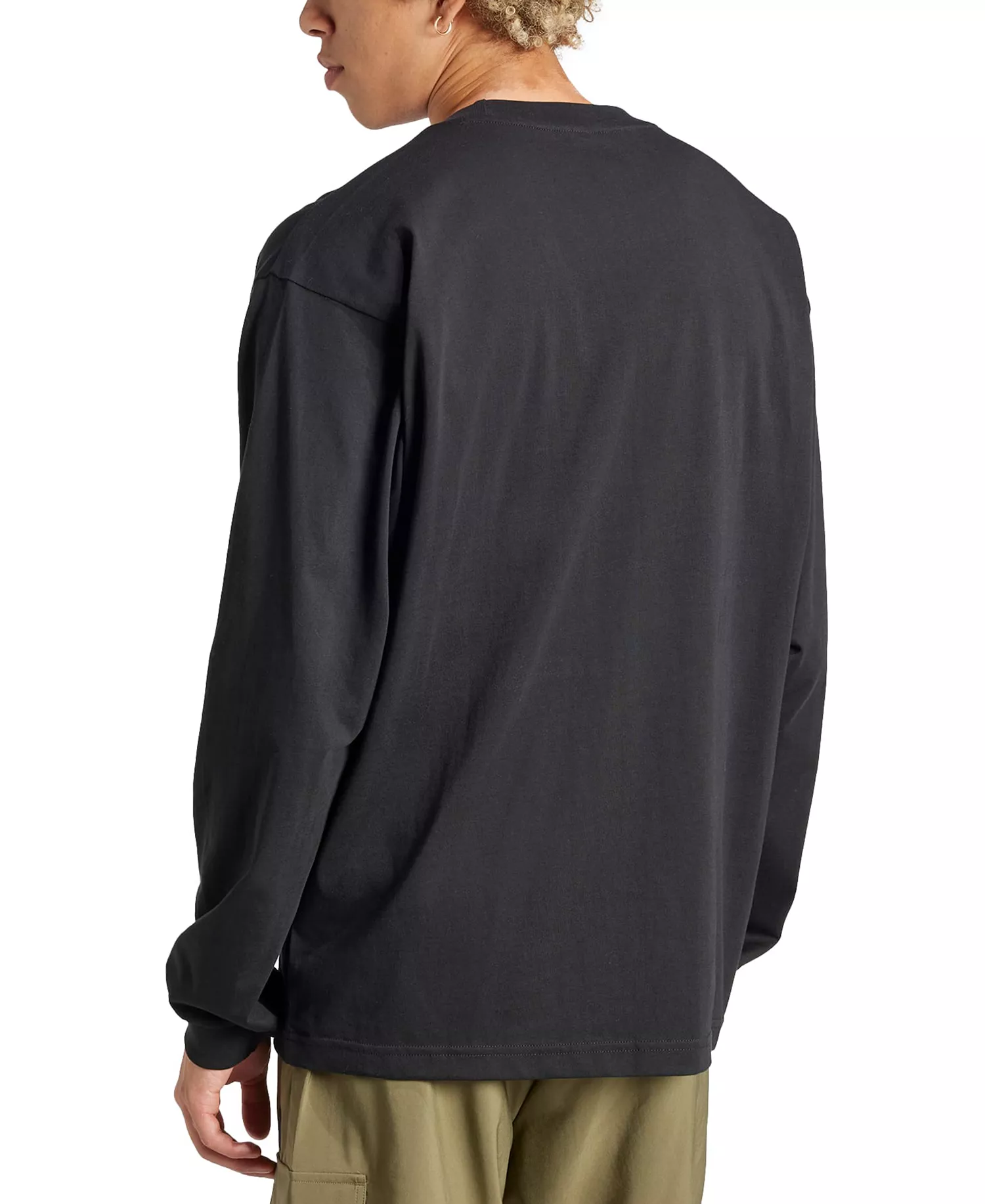 Men's Essentials Big Logo Single Jersey Cotton Long-Sleeve T-Shirt - Black/wht - 2XL