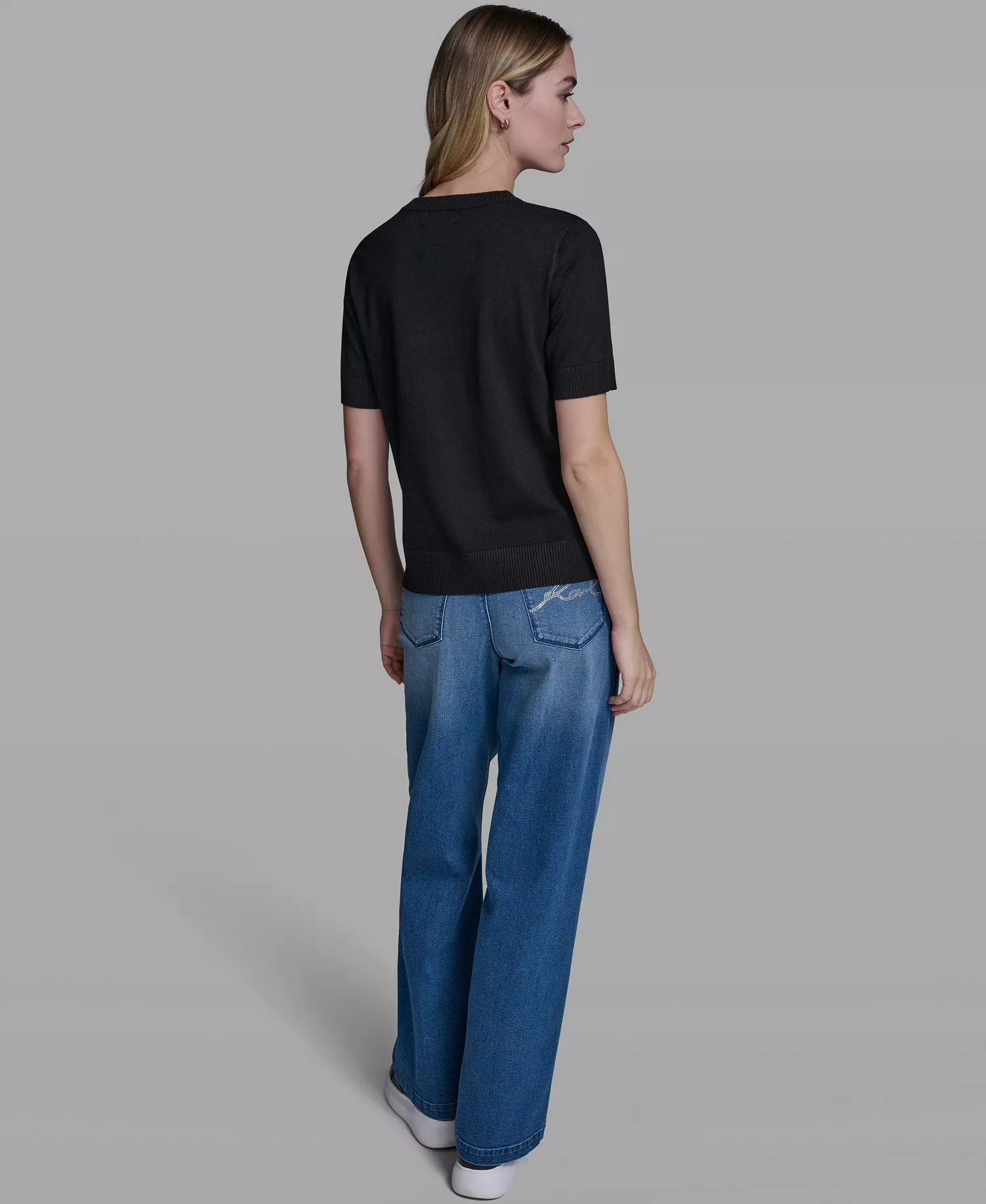 Women's Karl and Choupette Crew Neck Graphic Sweater - Black - L