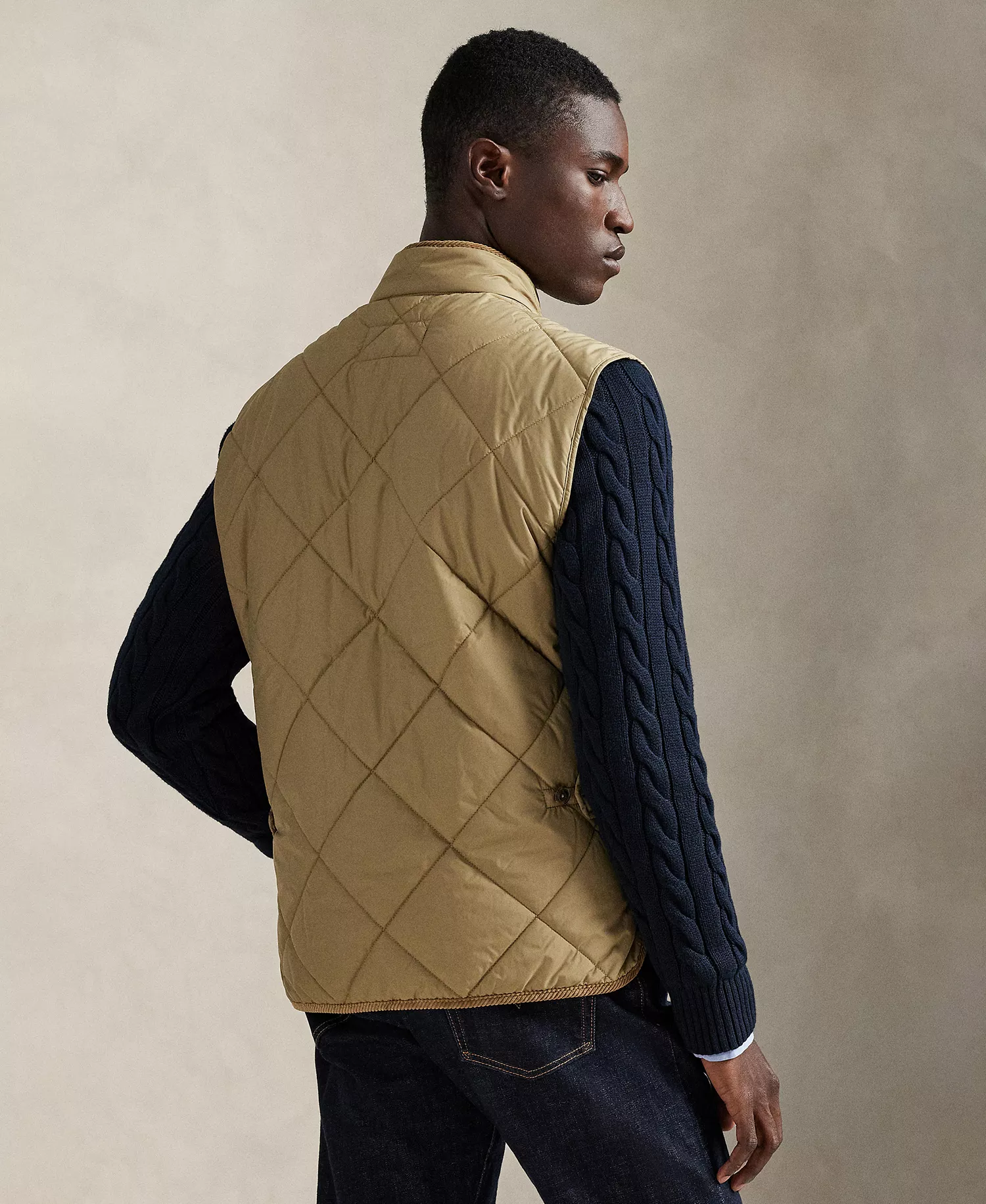 Men's Hurston Diamond-Quilted Vest - Desert Khaki - L
