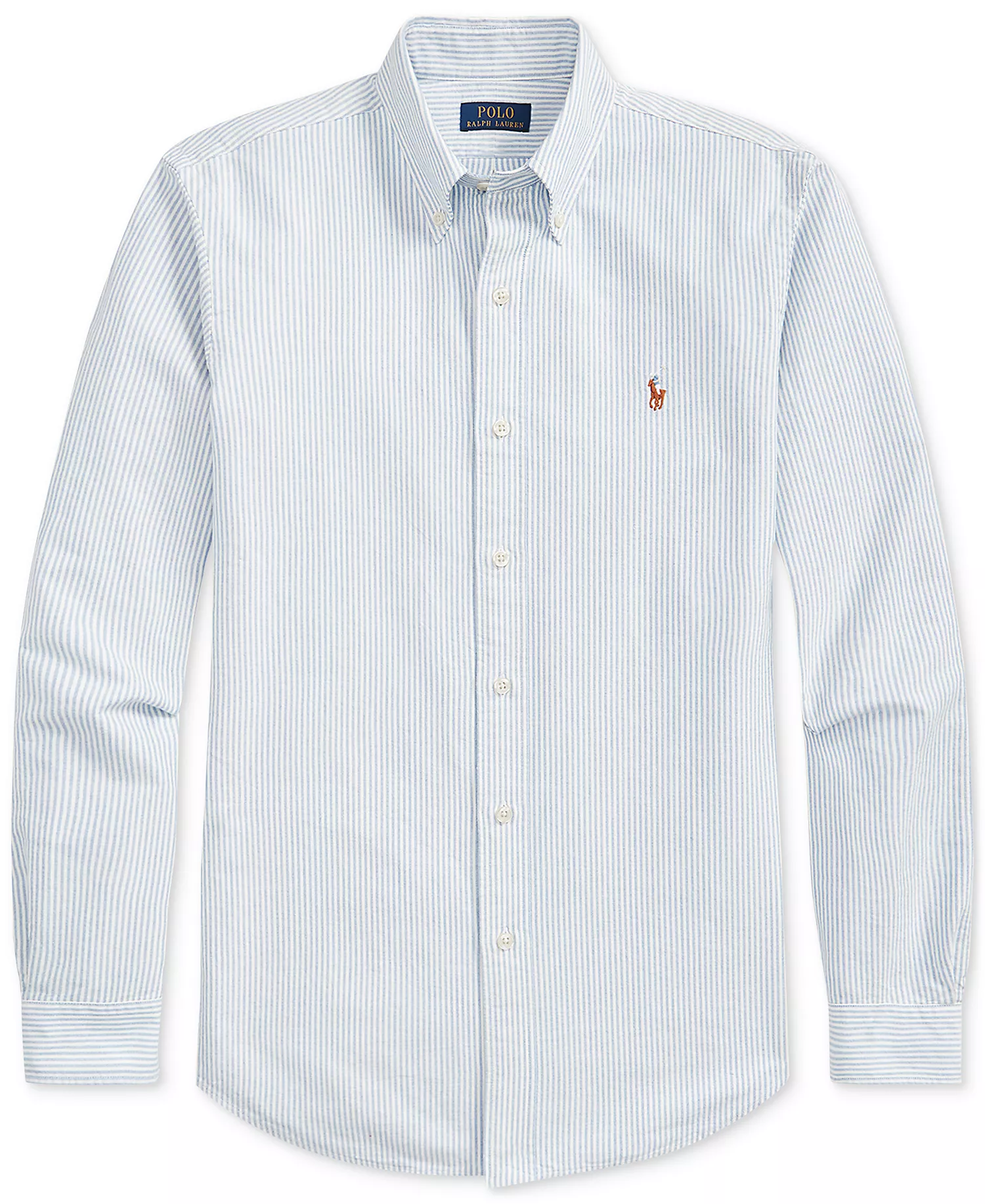 Men's Custom Fit Oxford Shirt - Blu/wht - 2XL