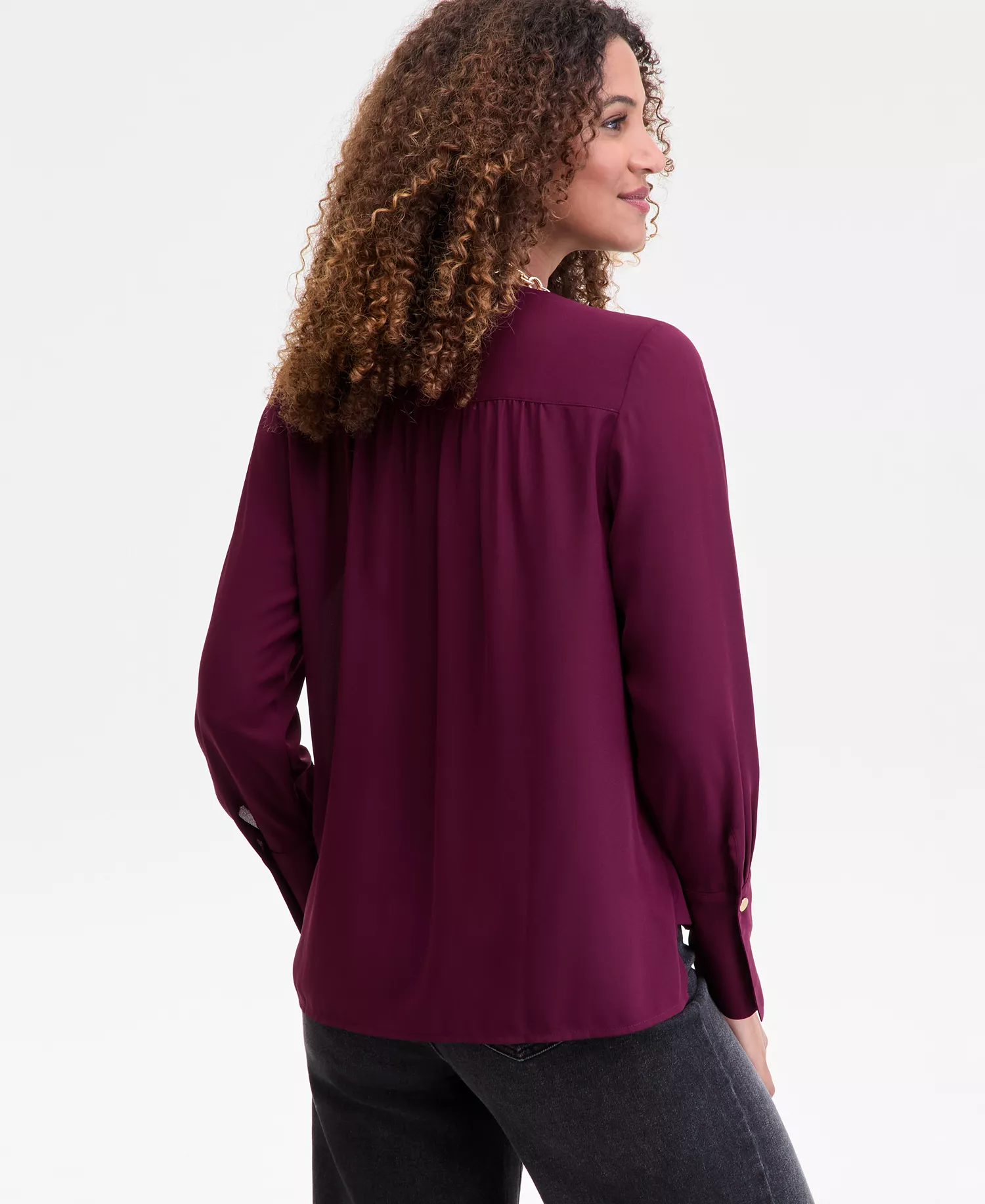 Women's Surplice Long-Sleeve Blouse, Exclusively at Macy's - Berried Treasure - 0X