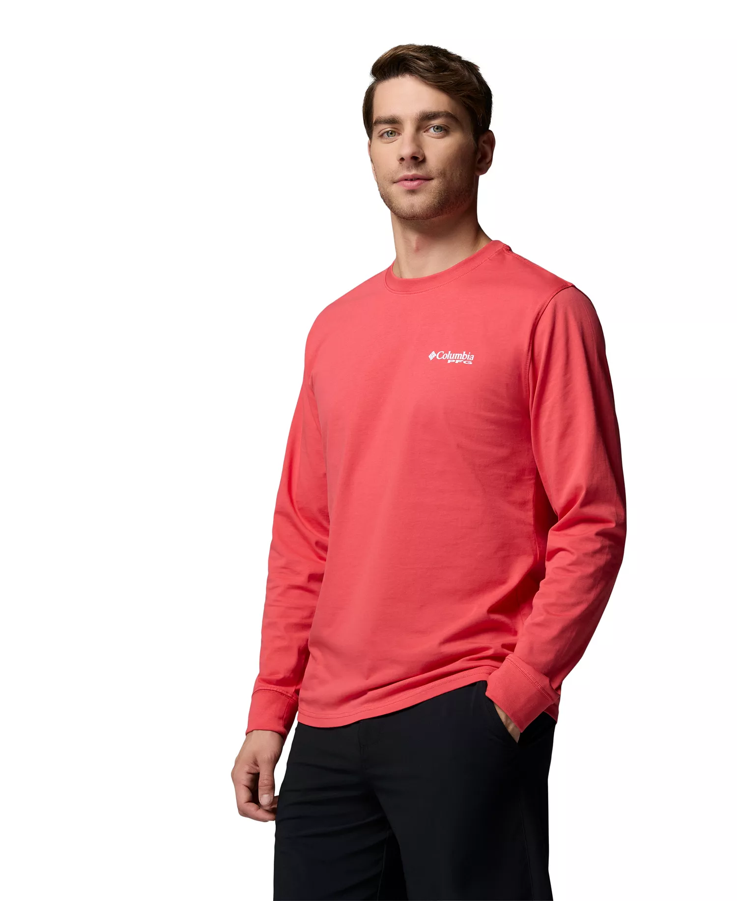Men's PFG Yeager Graphic Long-Sleeve T-Shirt - SUNSET RED - L
