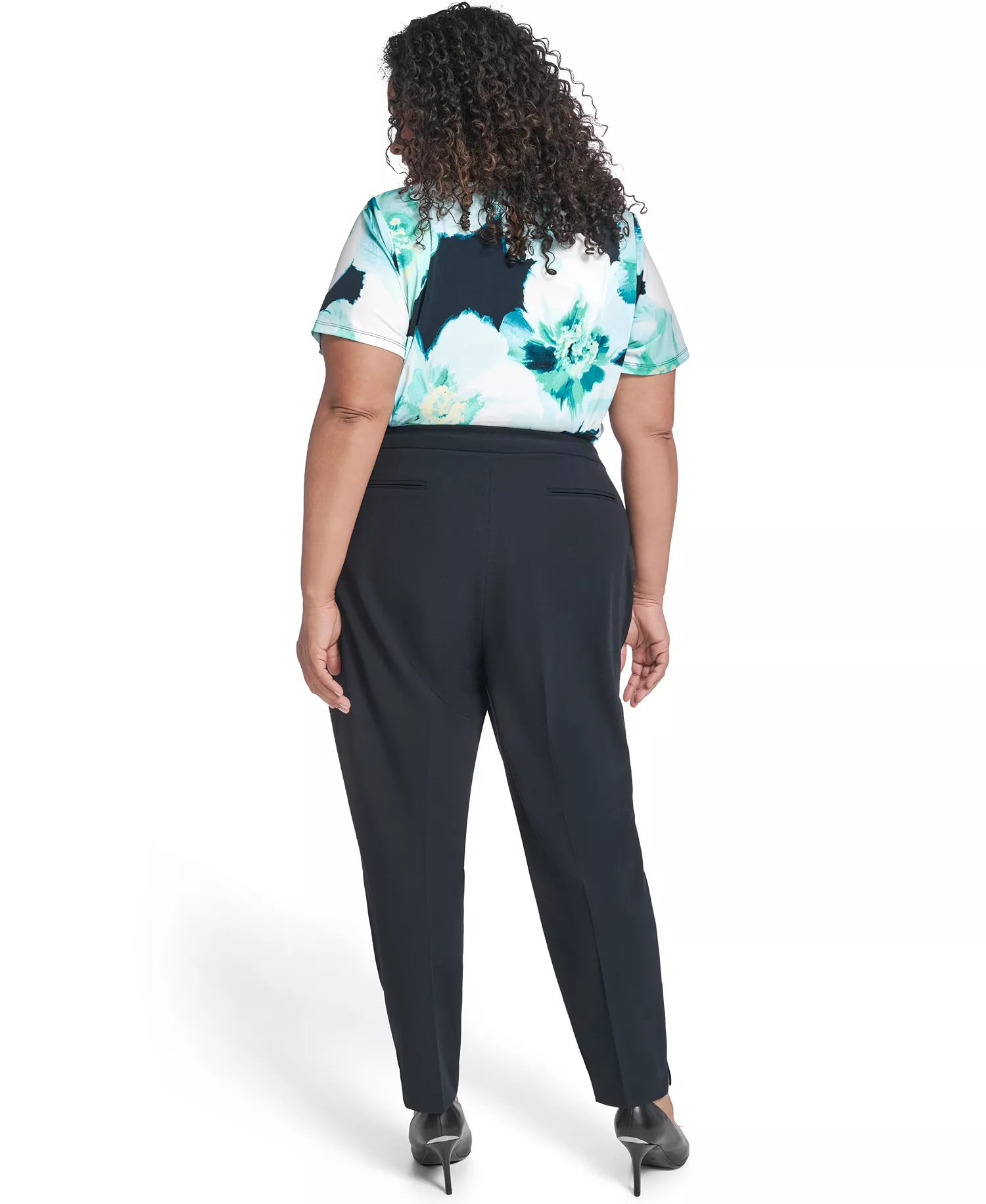 Plus Size Mid-Rise Slim Leg Pant - Navy - 14W